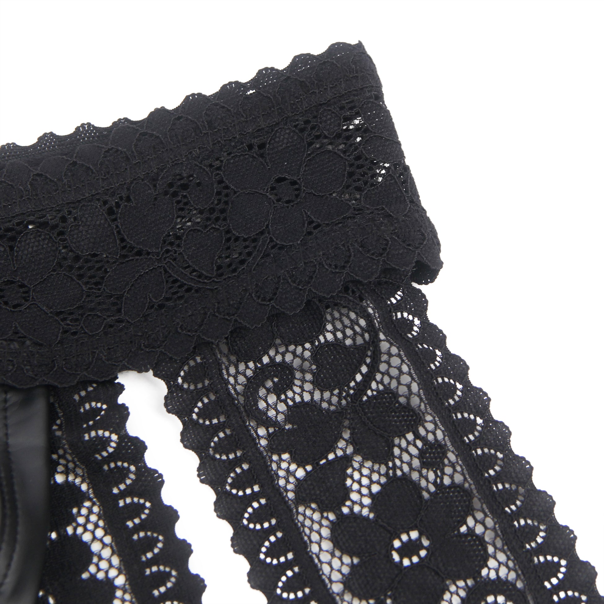Black Sexy Lace Imitation Leather Men Underwear