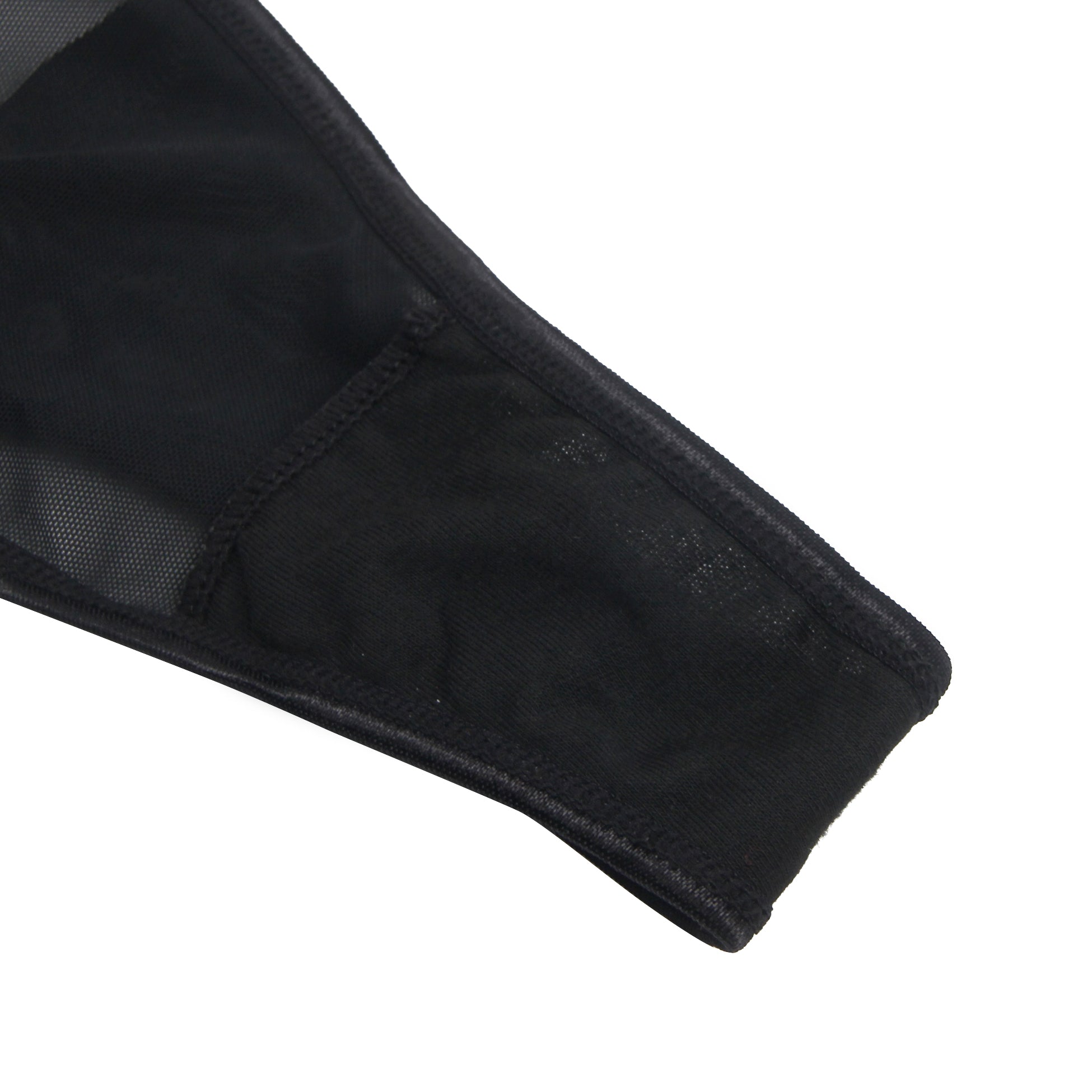 Schwarzer, sexy Strumpfhalter aus Spitze mit Metallclips