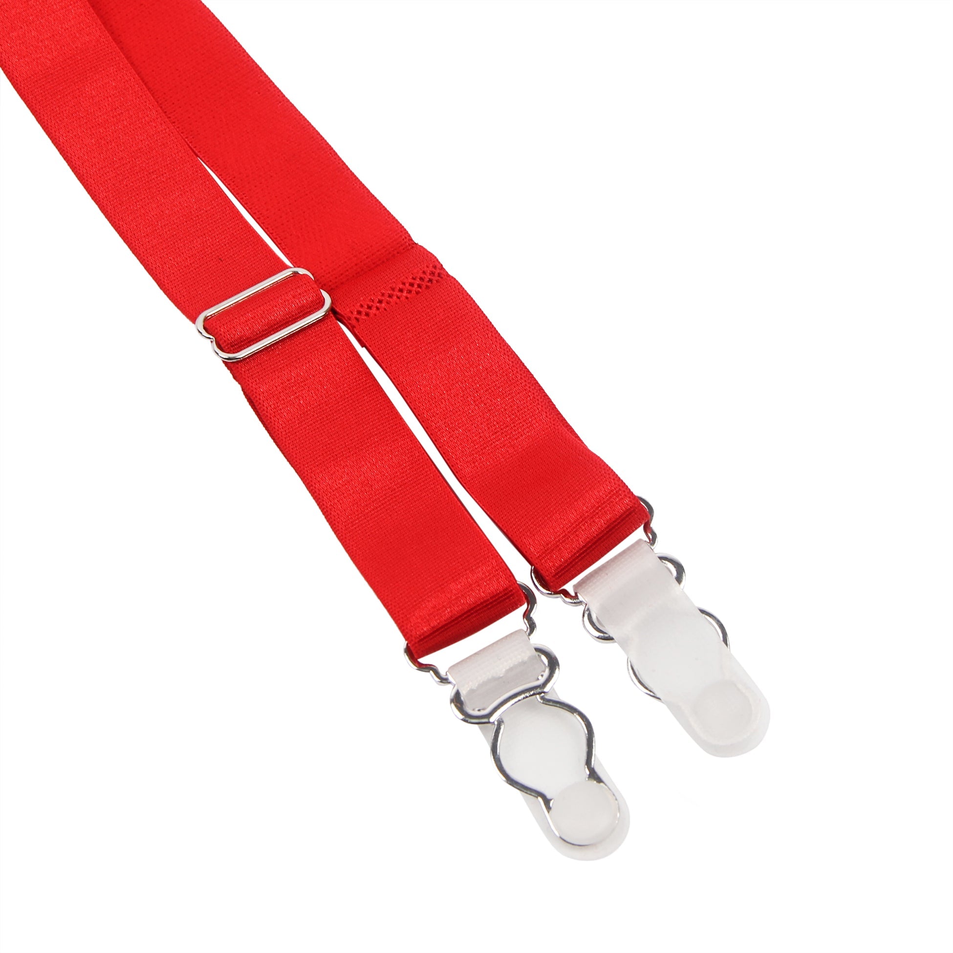 Roter, sexy Strumpfhalter aus Spitze mit Metallclips