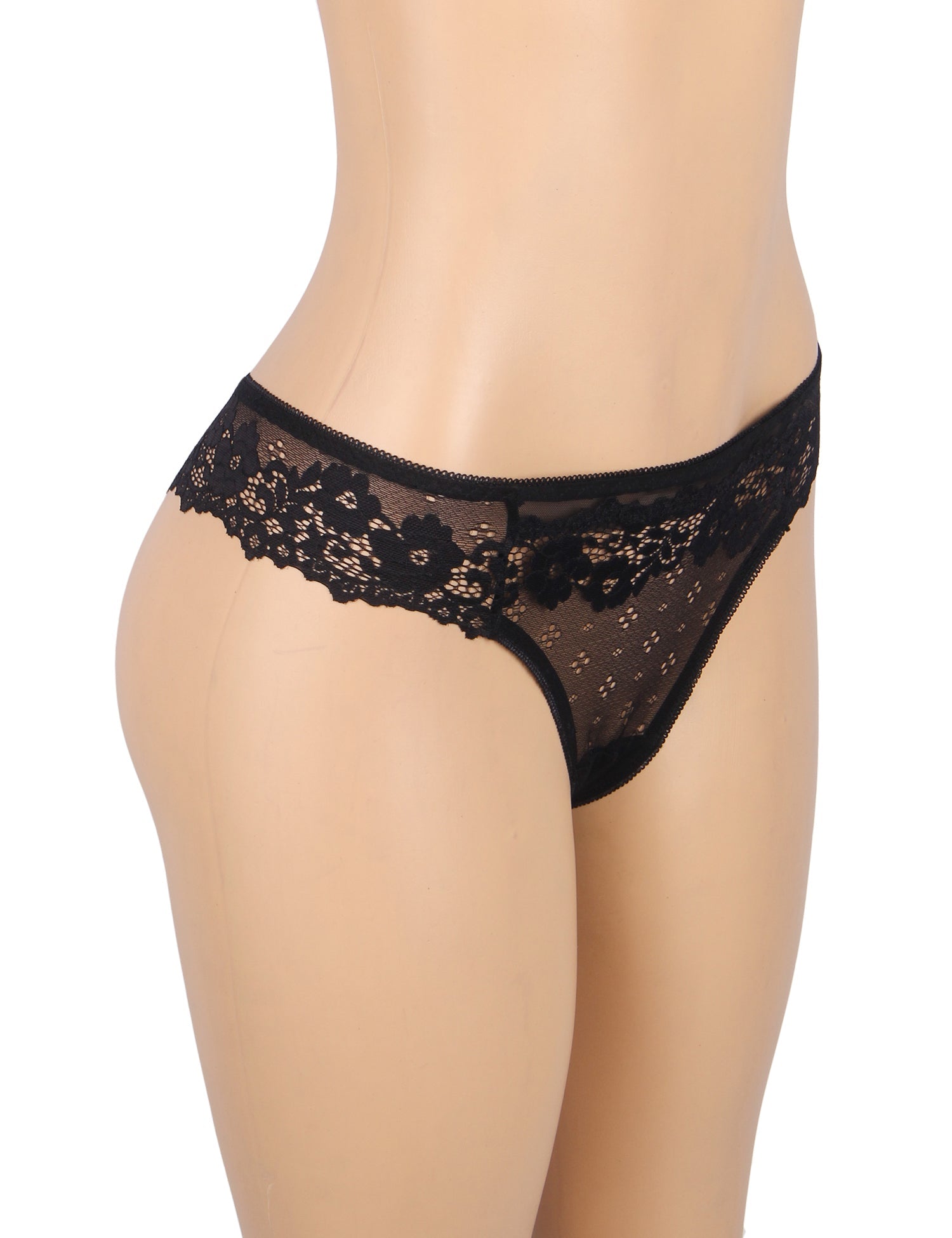 Black Sexy Floral Lace Panty