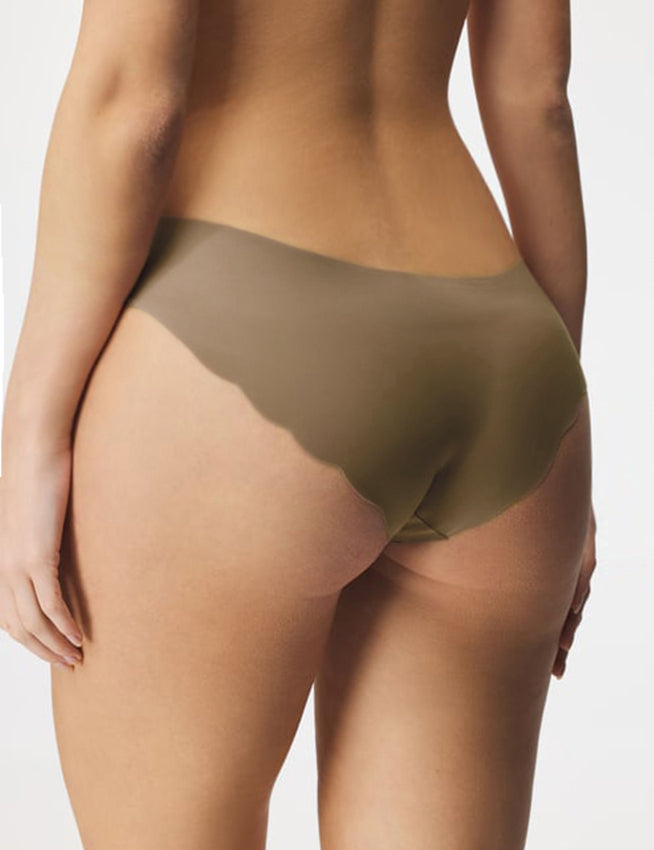 Brown Sexy Ice Silk Wavy Edge Seamless Panty