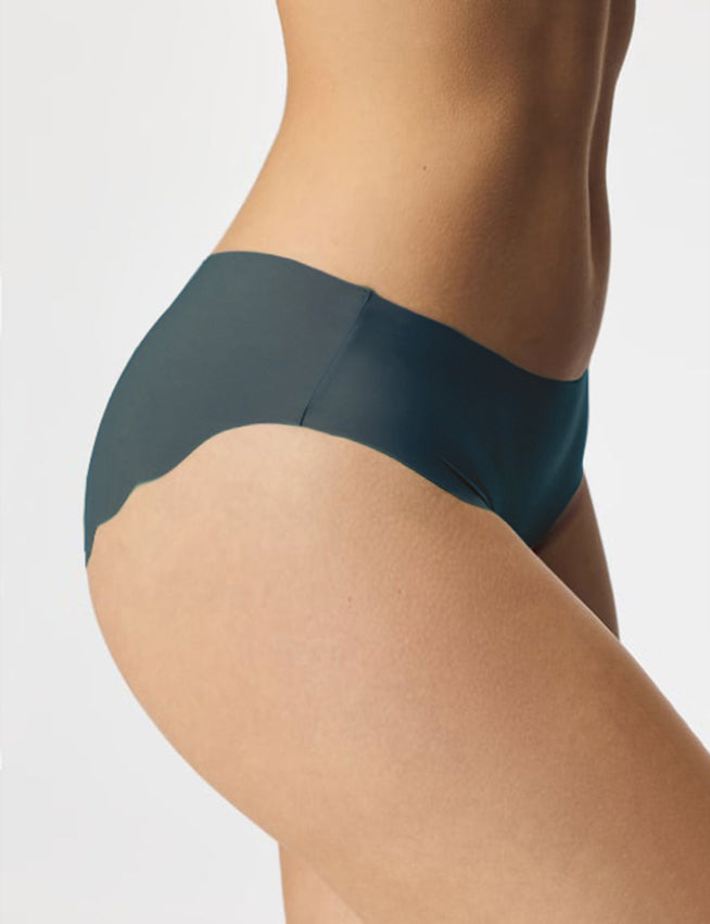 Blue Sexy Ice Silk Wavy Edge Seamless Panty