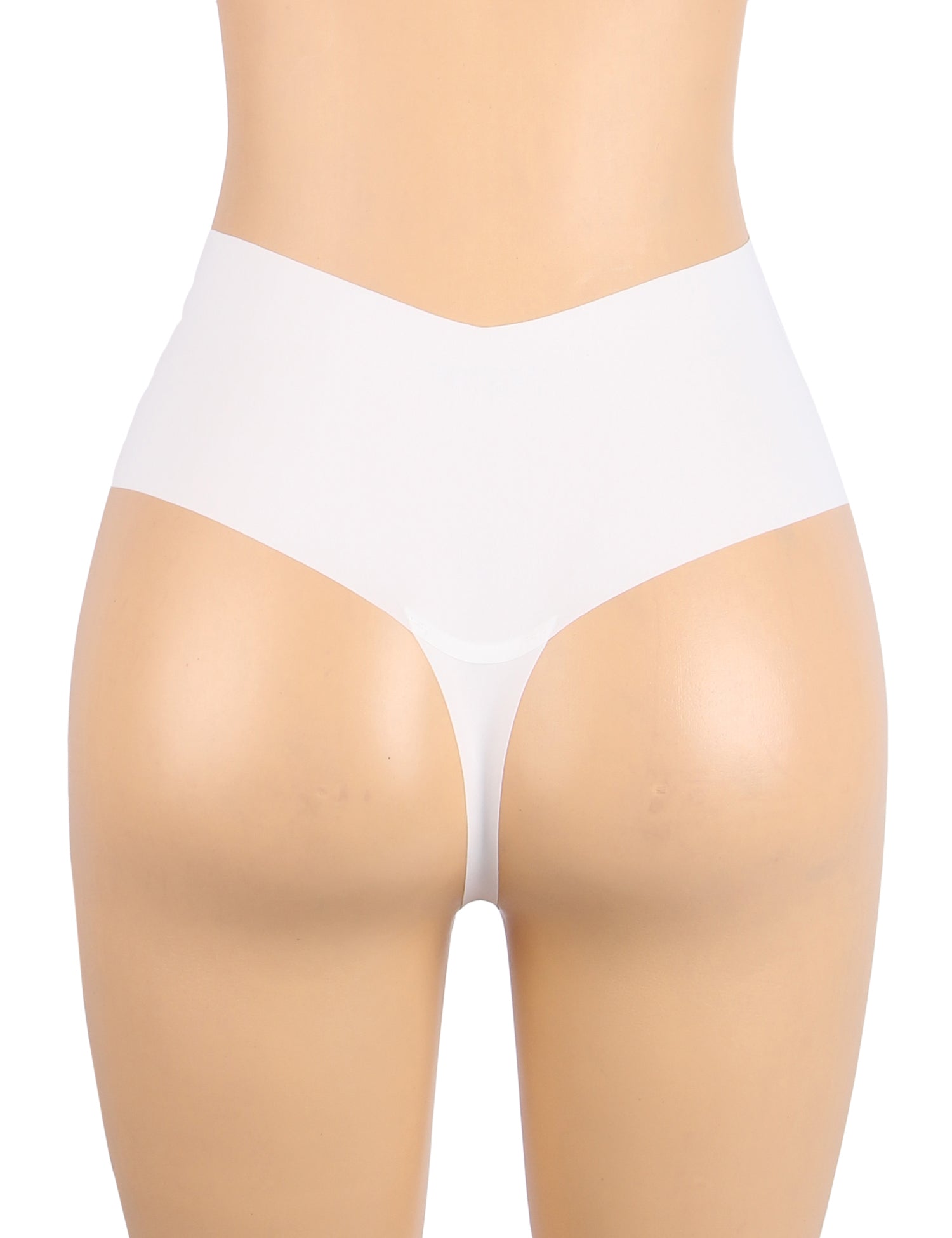 Culotte blanche sexy en soie glacée taille haute sans coutures