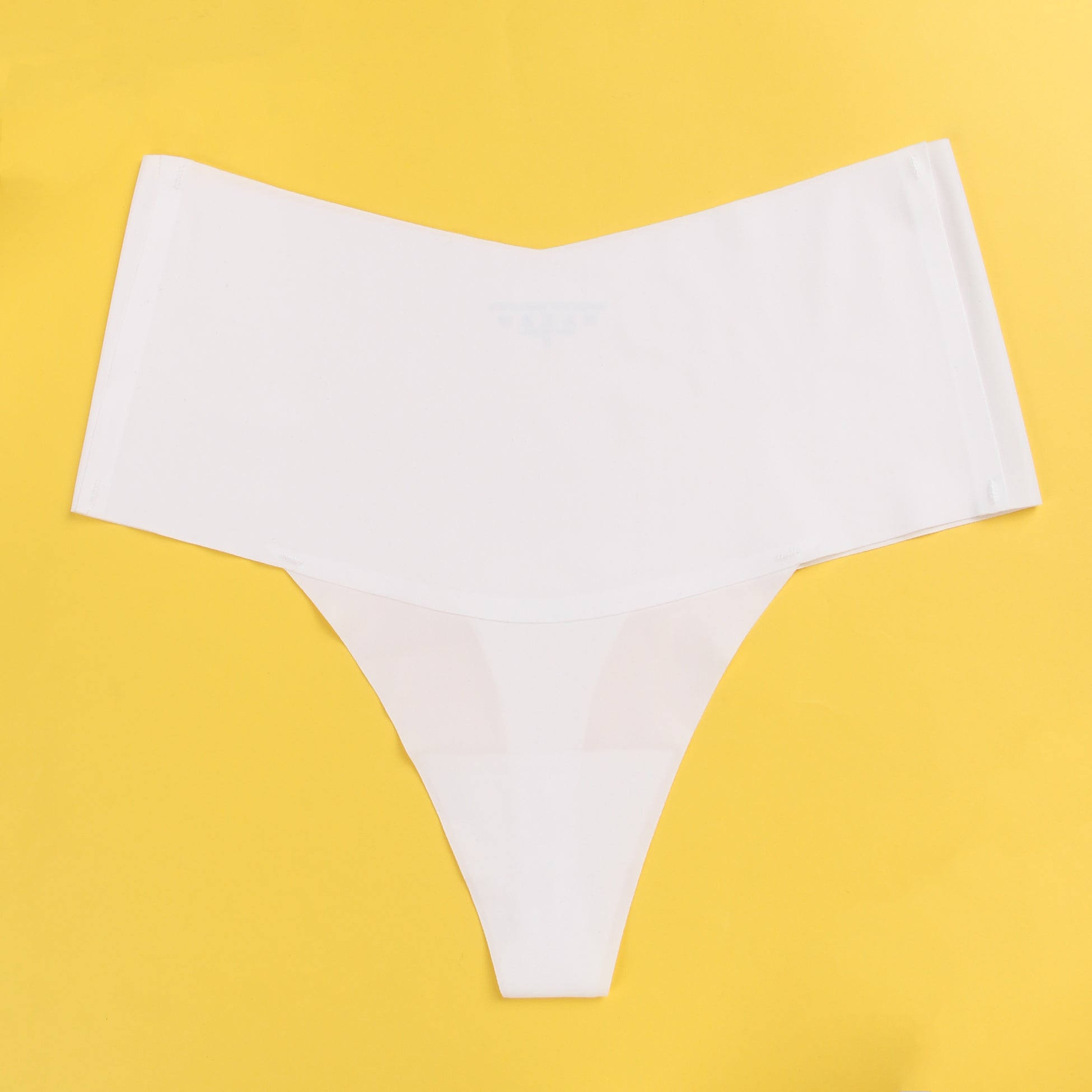 Culotte blanche sexy en soie glacée taille haute sans coutures