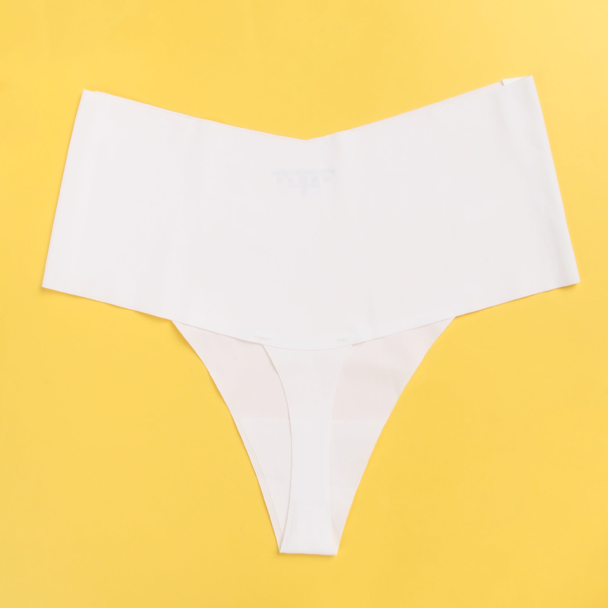 Culotte blanche sexy en soie glacée taille haute sans coutures