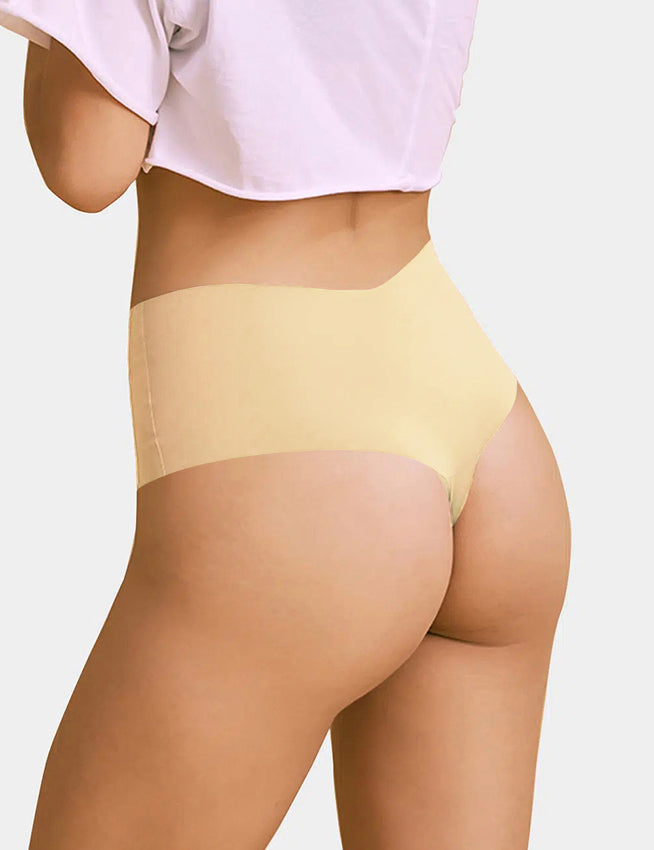 Nude Sexy Eisseiden-Höschen mit hohem Bund, nahtlos