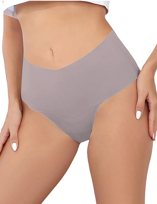 Culotte taille haute sans coutures en soie glacée violette sexy