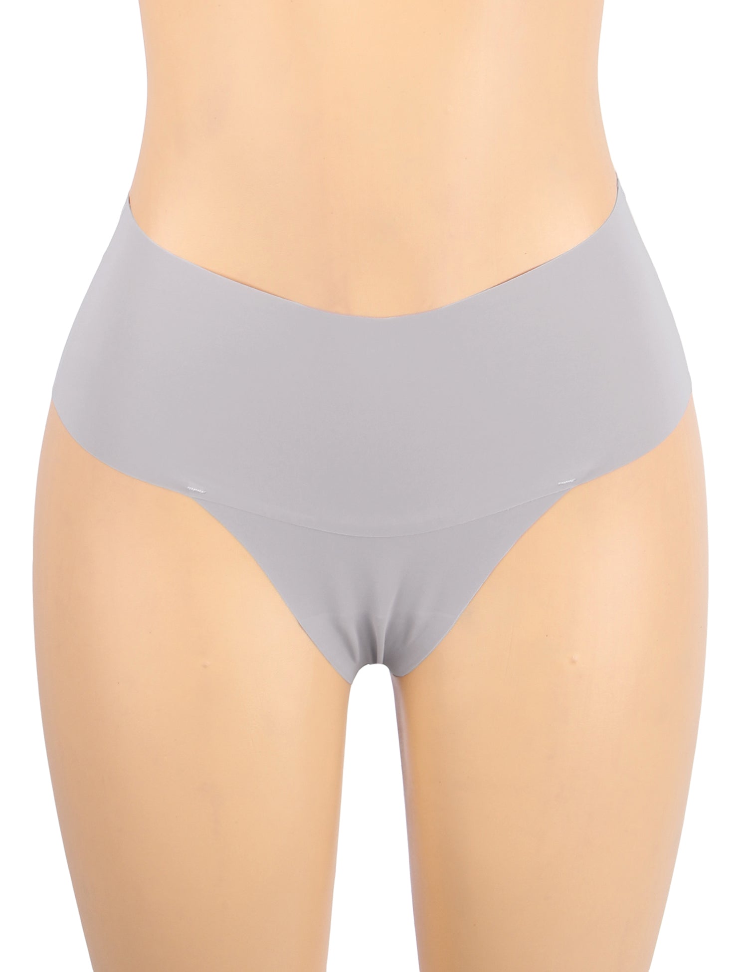 Culotte taille haute sans coutures en soie glacée violette sexy