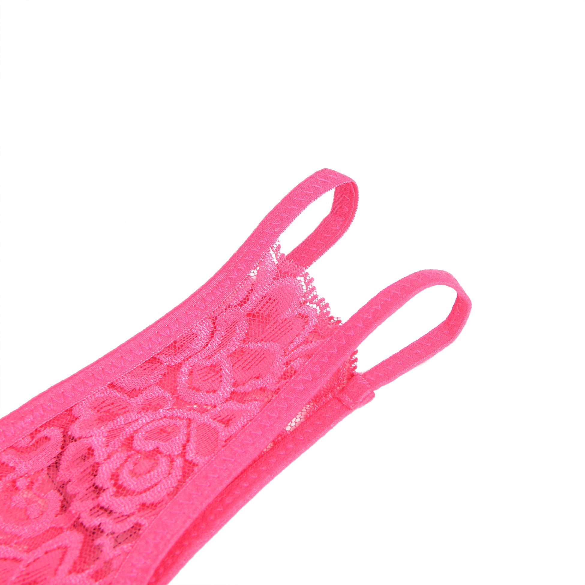 Rose Sexy Höschen mit offenem Schritt und Spitze mit Schleife