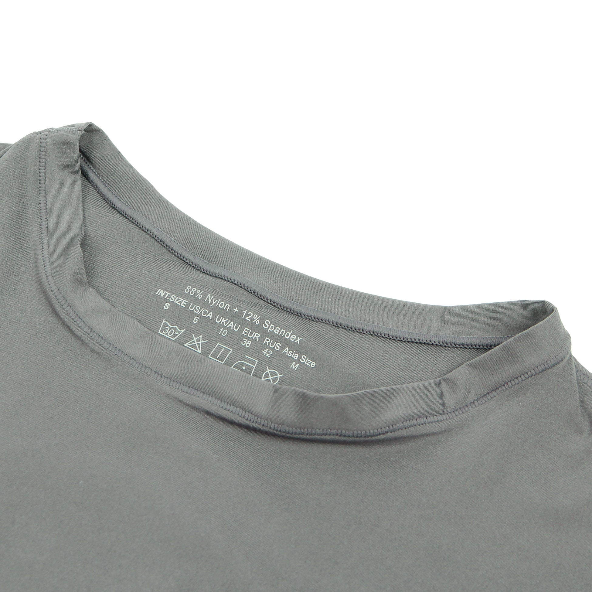 Grauer, schlichter Kurzarm-Body mit offenem Schritt