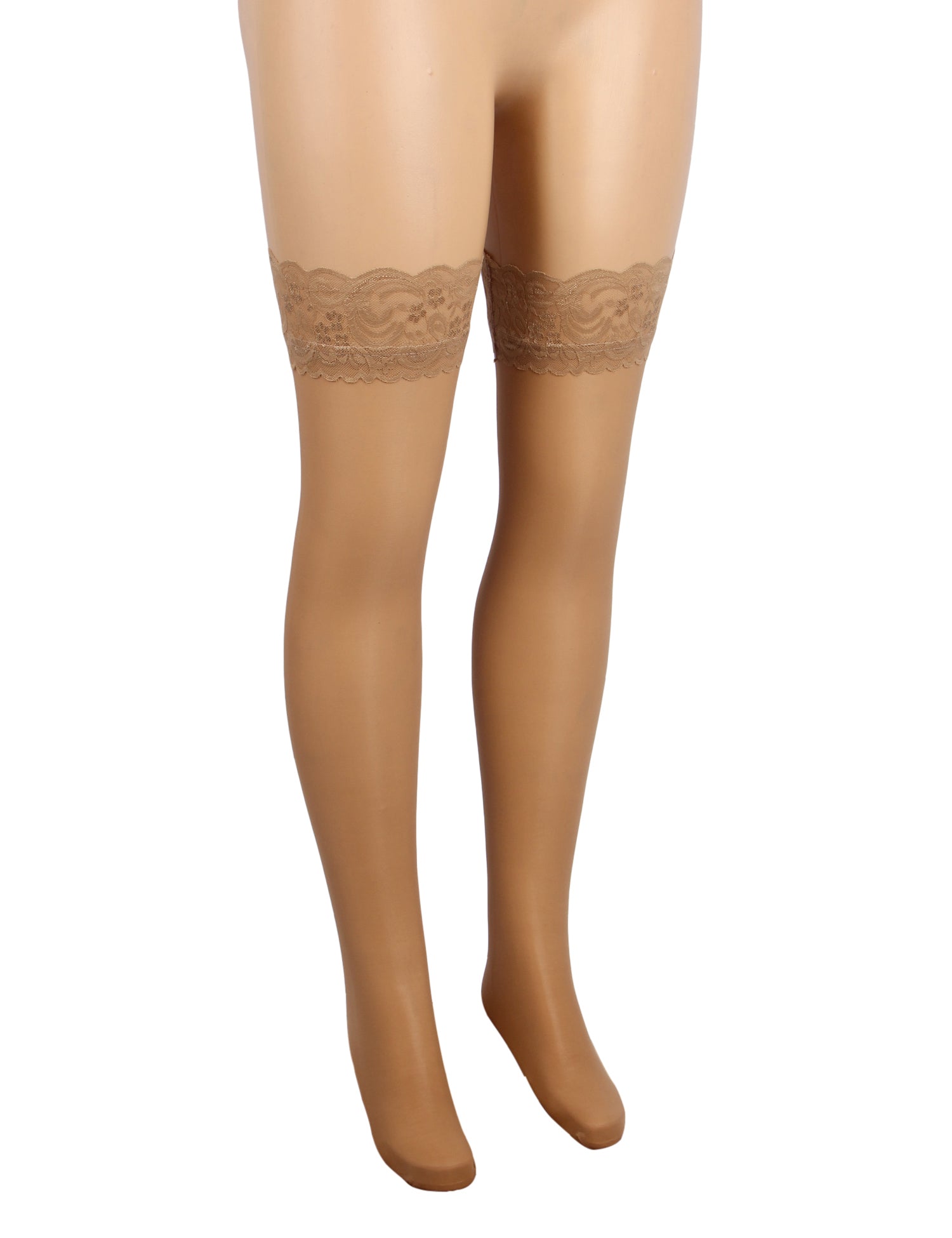 Nude Sexy Lace Stockings With Silicone Straps