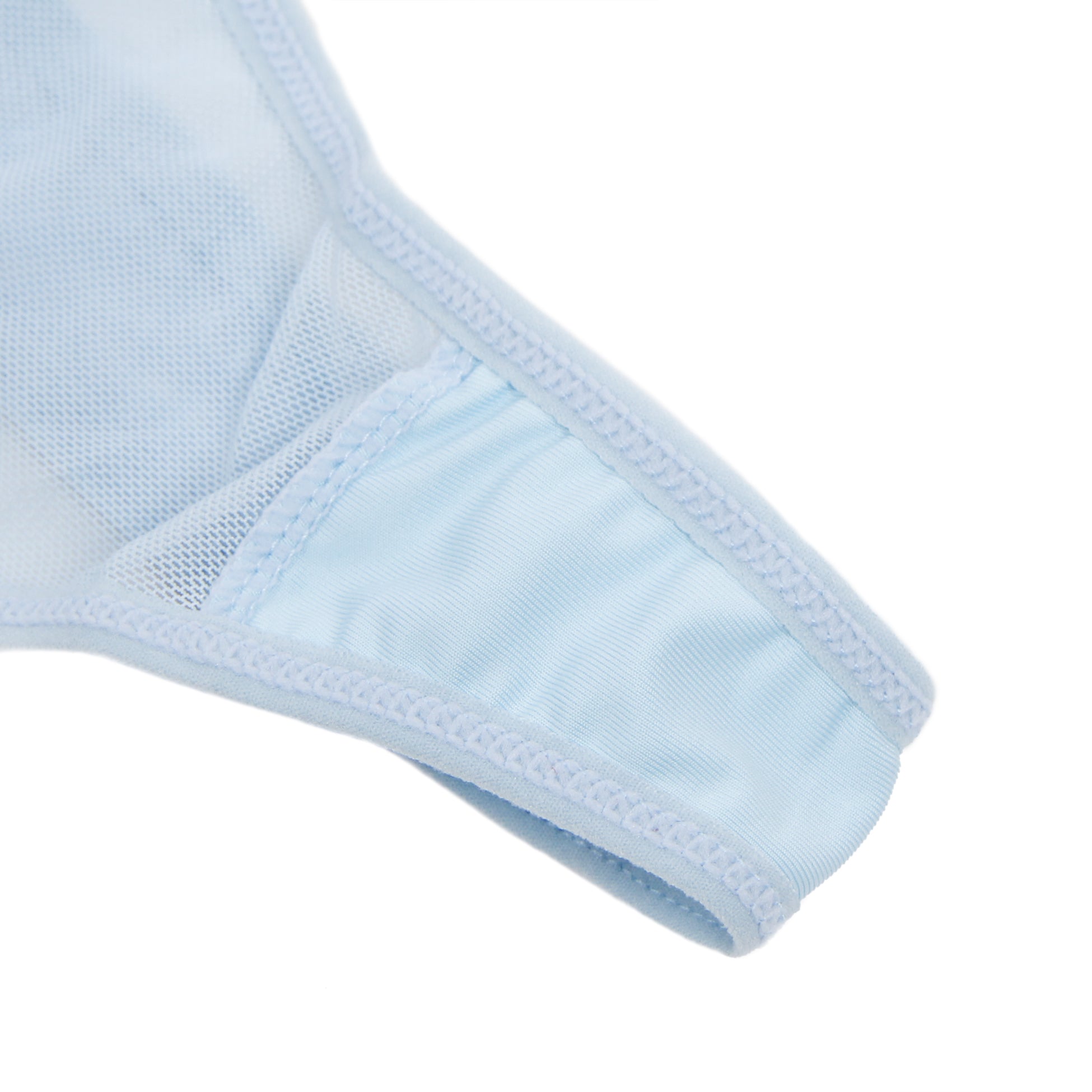 Blaues, sexy, durchsichtiges, rückenfreies, langes Dessouskleid mit Schmetterlingsmuster und Netzstoff