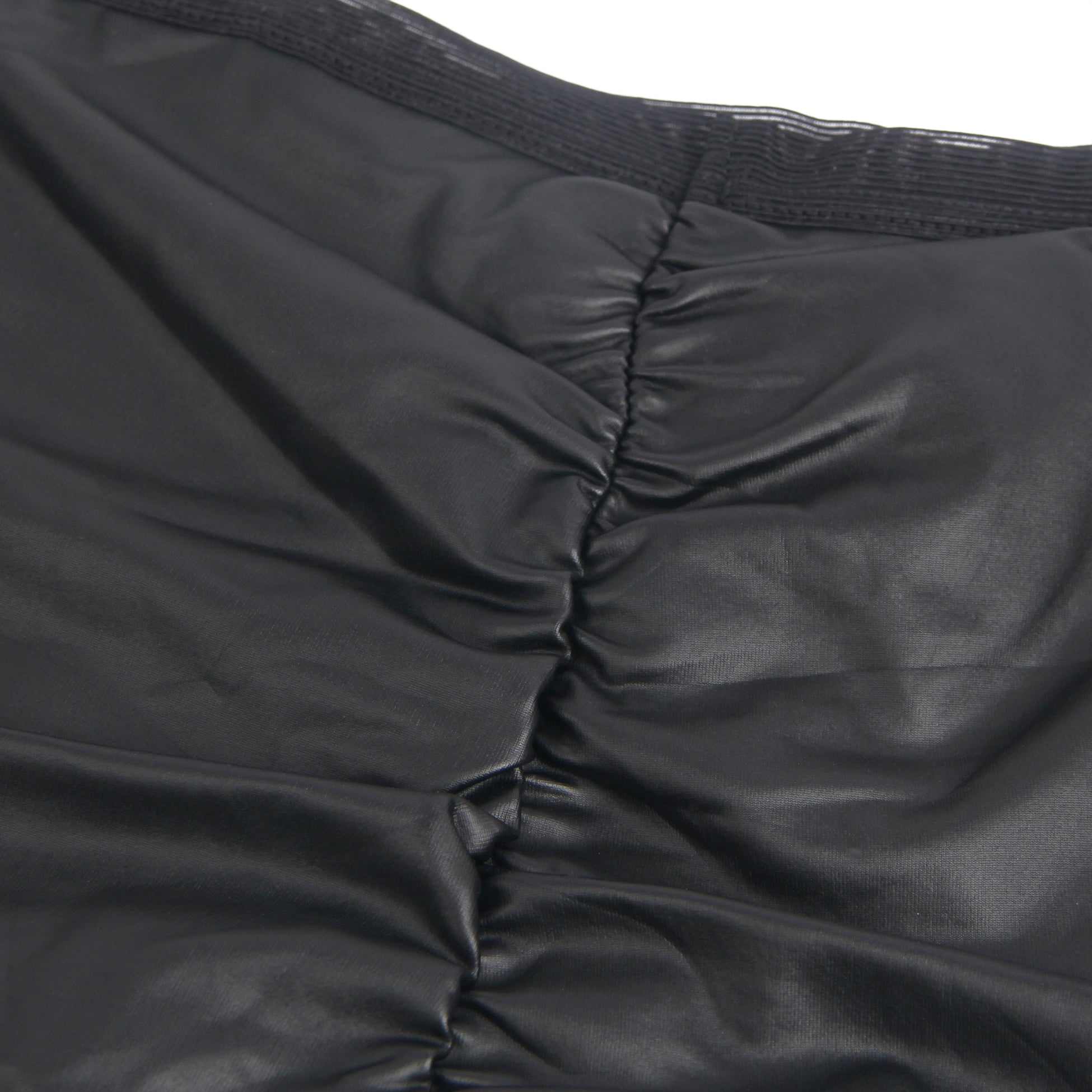 Schwarze, sexy Damenunterwäsche aus PU-Leder