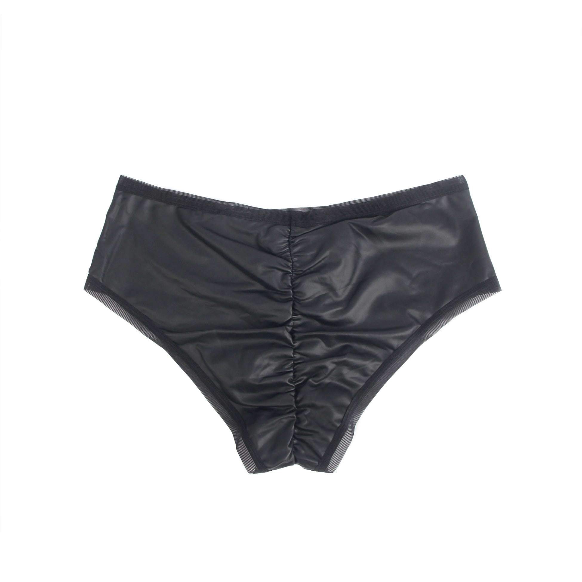 Schwarze, sexy Damenunterwäsche aus PU-Leder