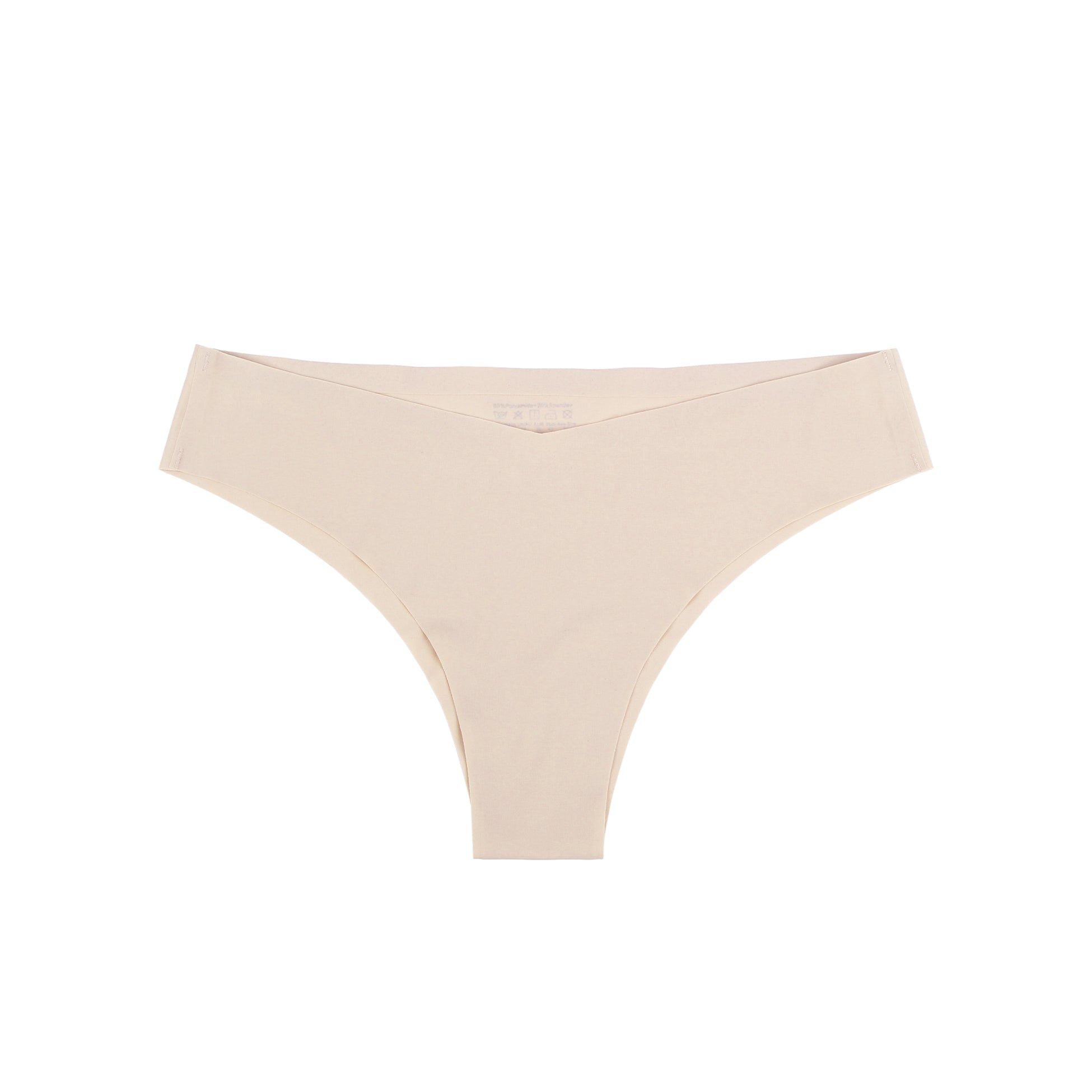 Culotte taille basse sans coutures en soie glacée nude sexy