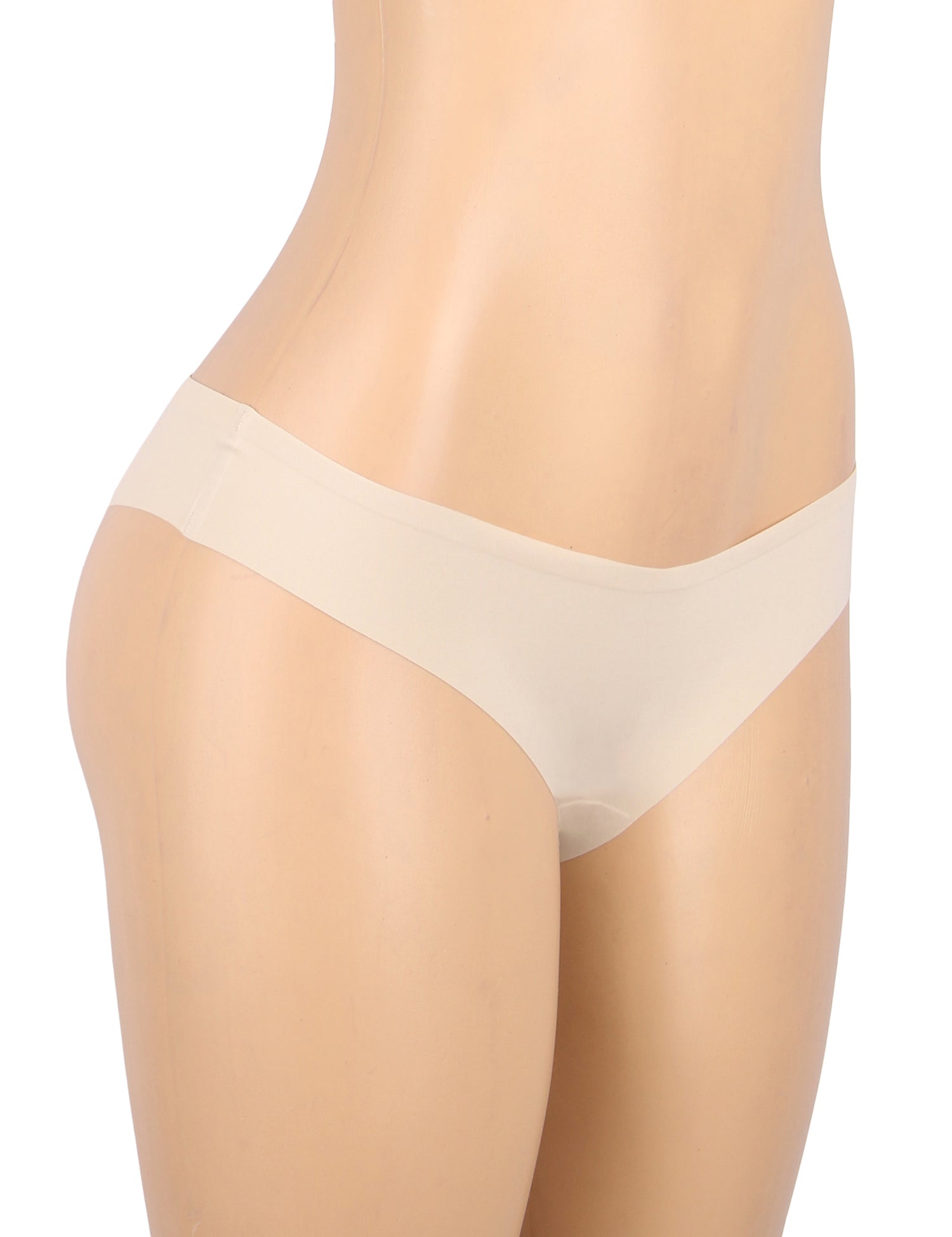 Culotte taille basse sans coutures en soie glacée nude sexy