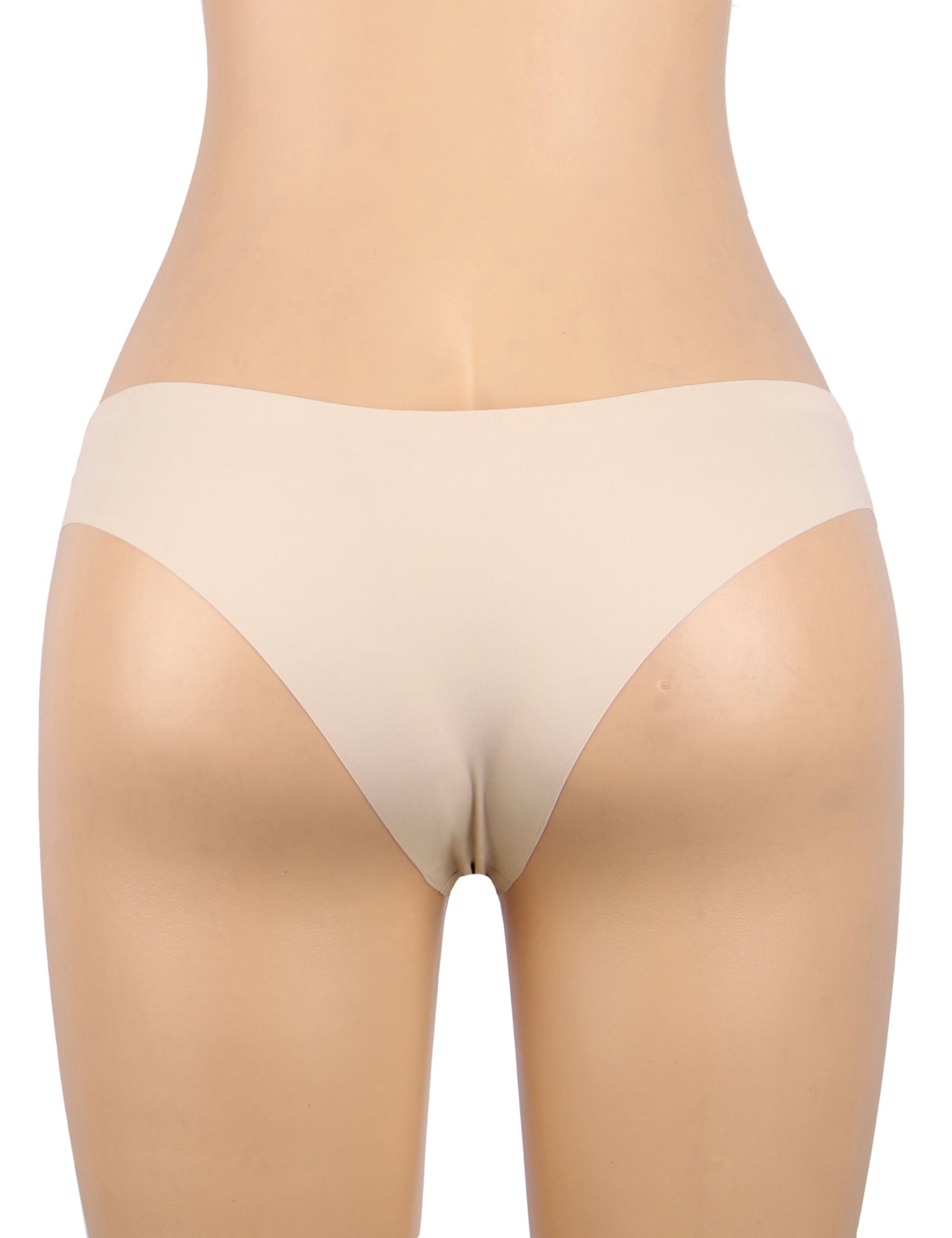 Culotte taille basse sans coutures en soie glacée nude sexy