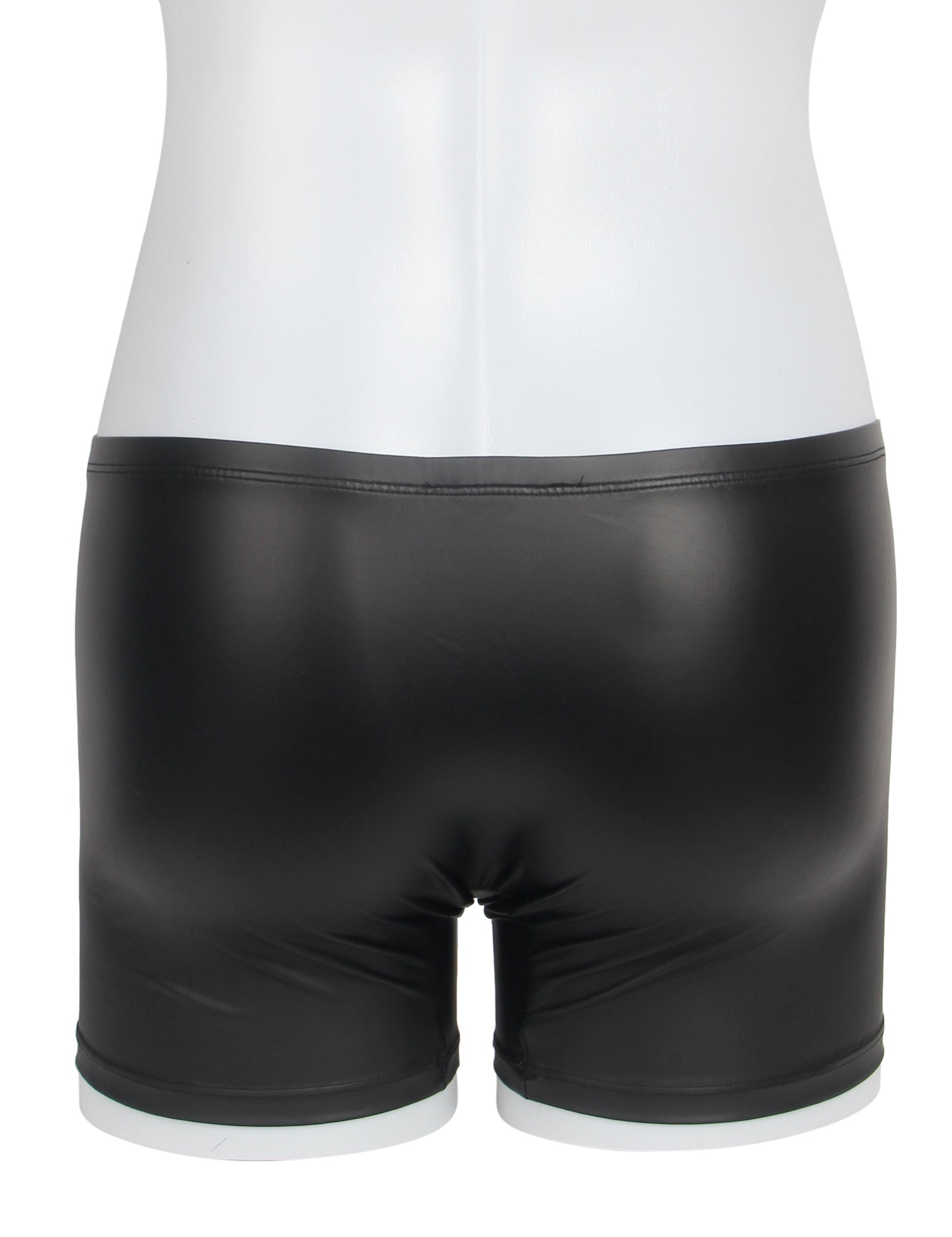 Black Sexy PU Men Underwear With Zipper