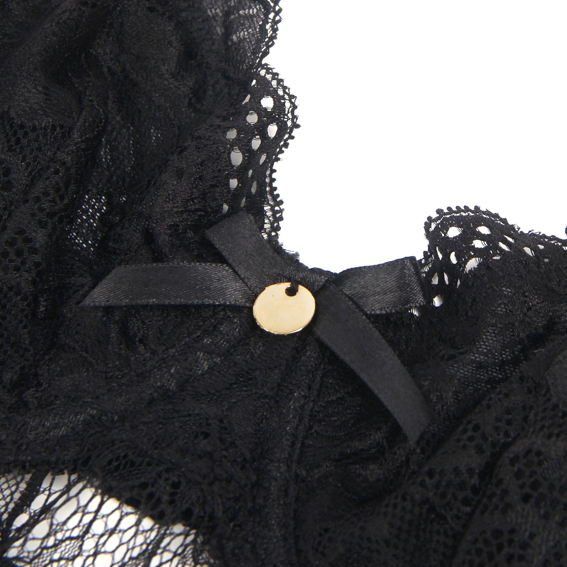 Black Sexy Lace Push Up Open Crotch Bodysuit