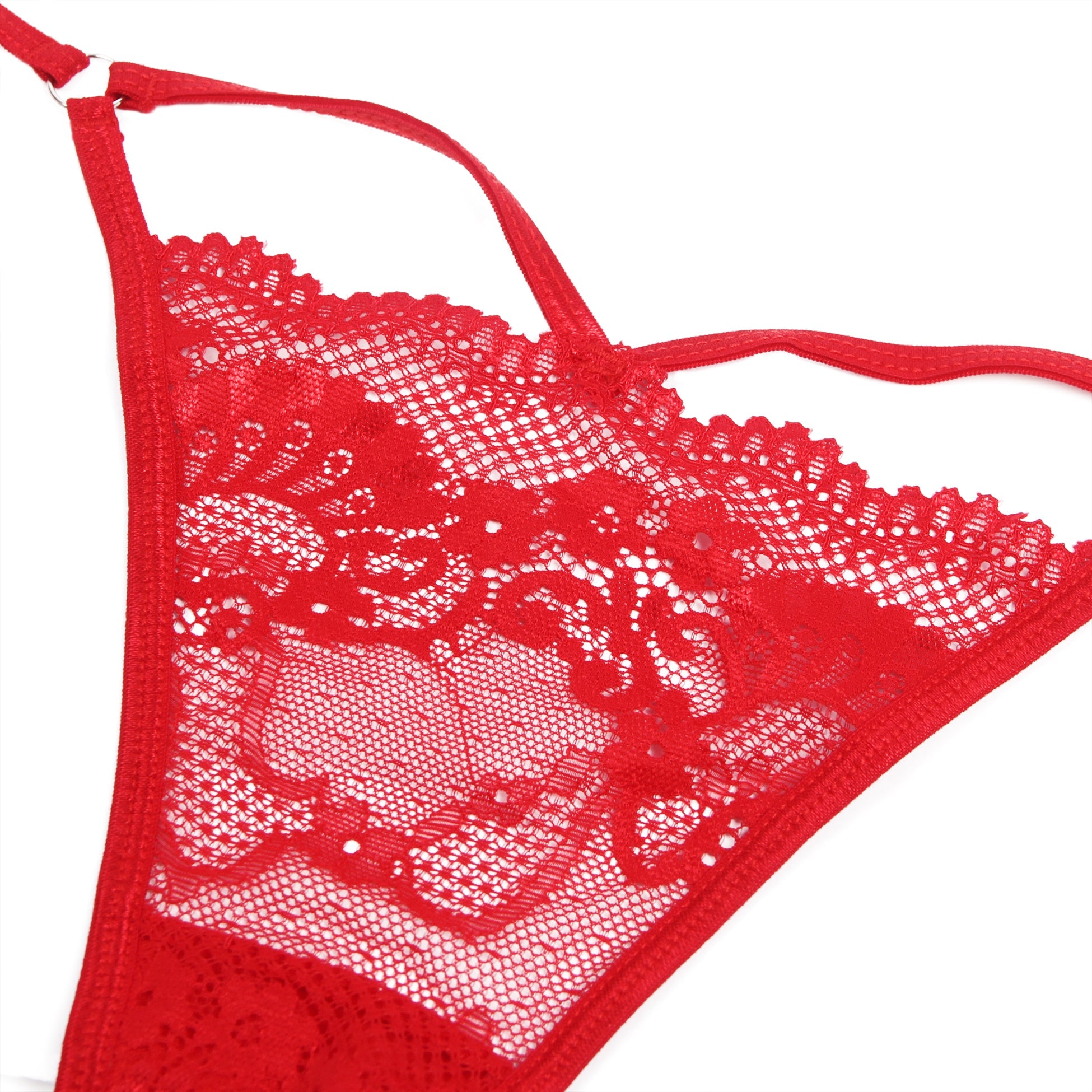 Red Sexy Lace Hollow Out  Women Thong Underwear