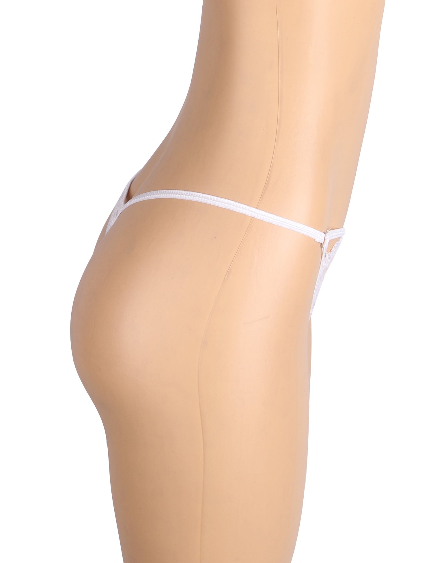 String en dentelle blanche sexy ajourée pour femme