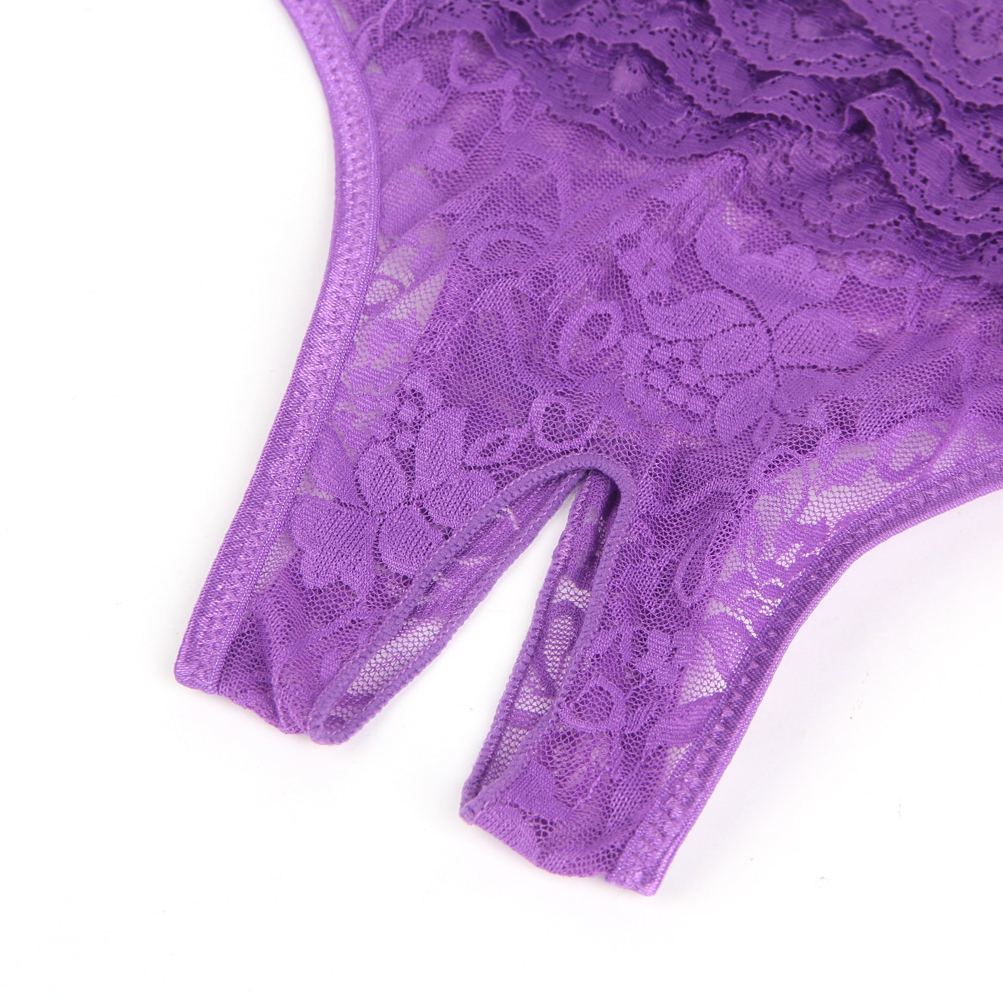 Purple Sexy Lace Crotchless Panty