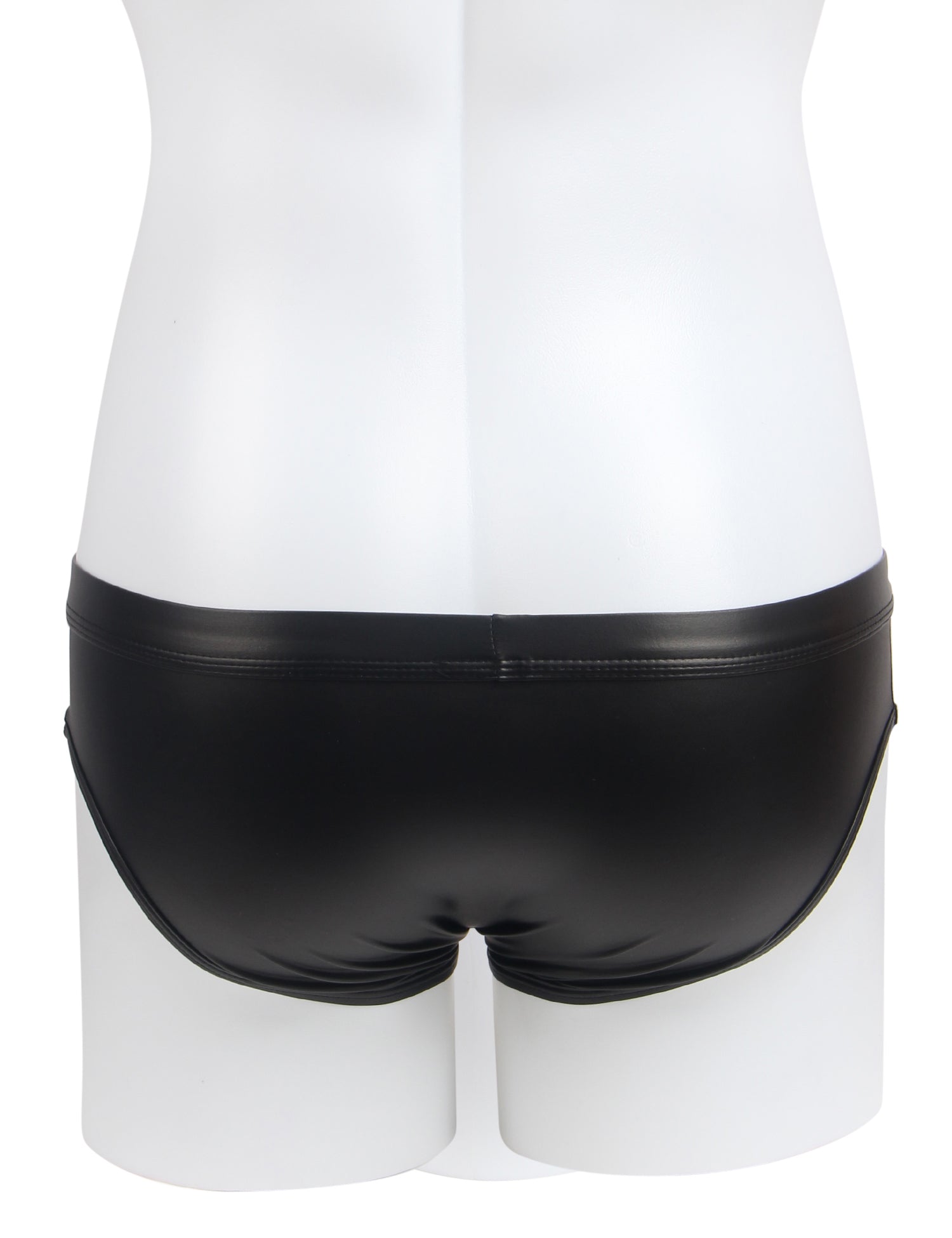 Black Sexy PU Leather Rivet Men Brief