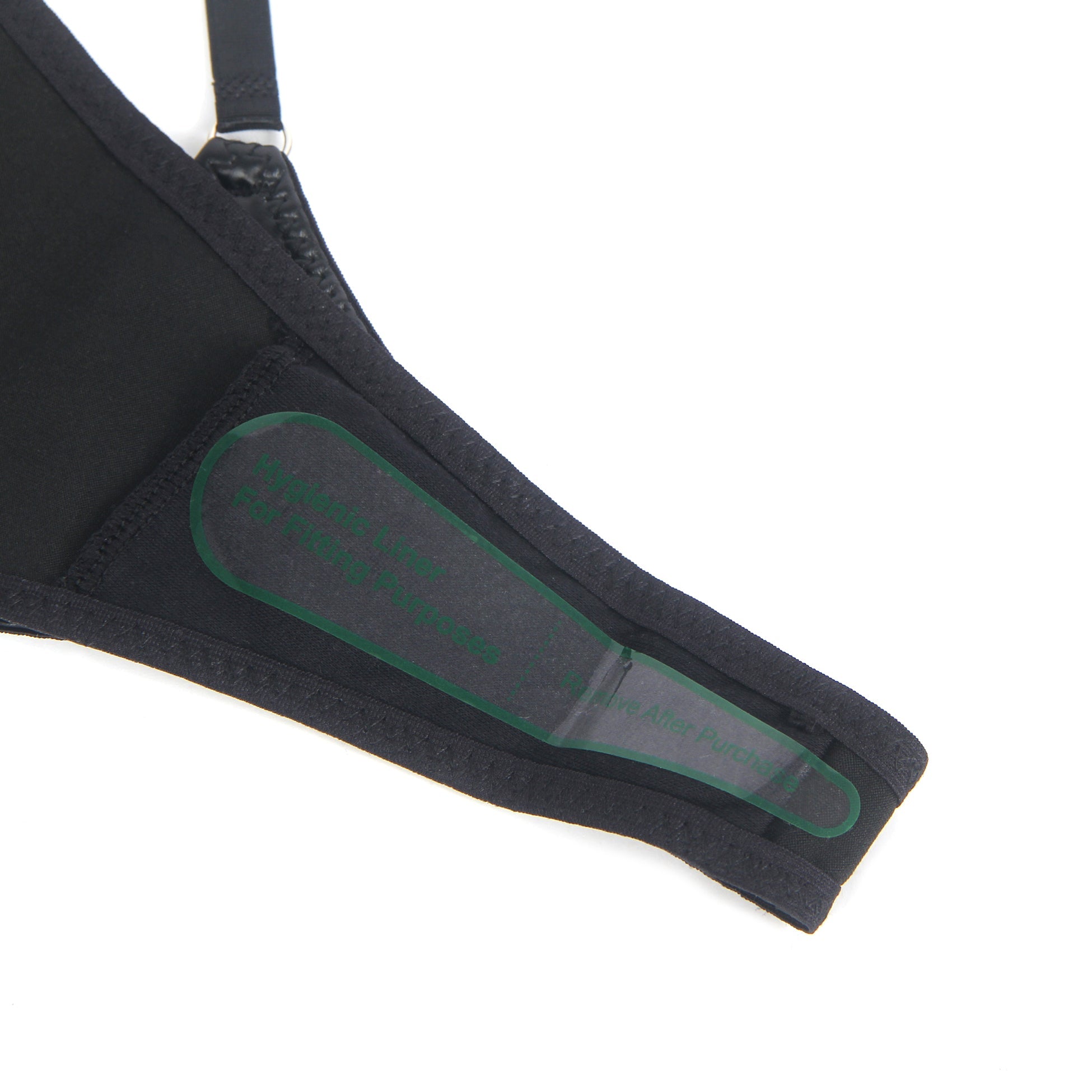 Schwarzer, sexy String-Tanga aus PU-Leder mit verstellbarem Bund für Damen