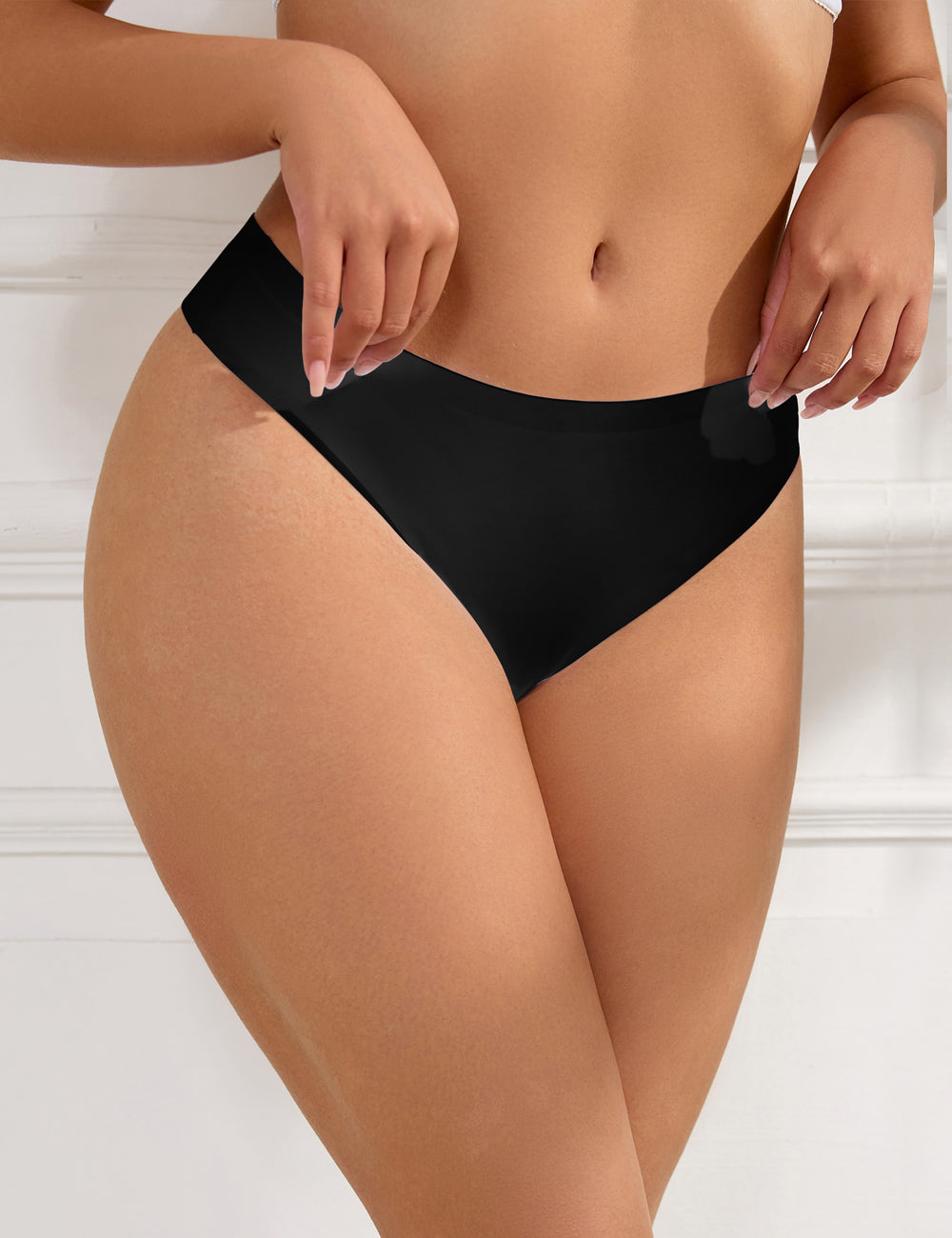 Culotte noire sexy taille basse élastique sans coutures