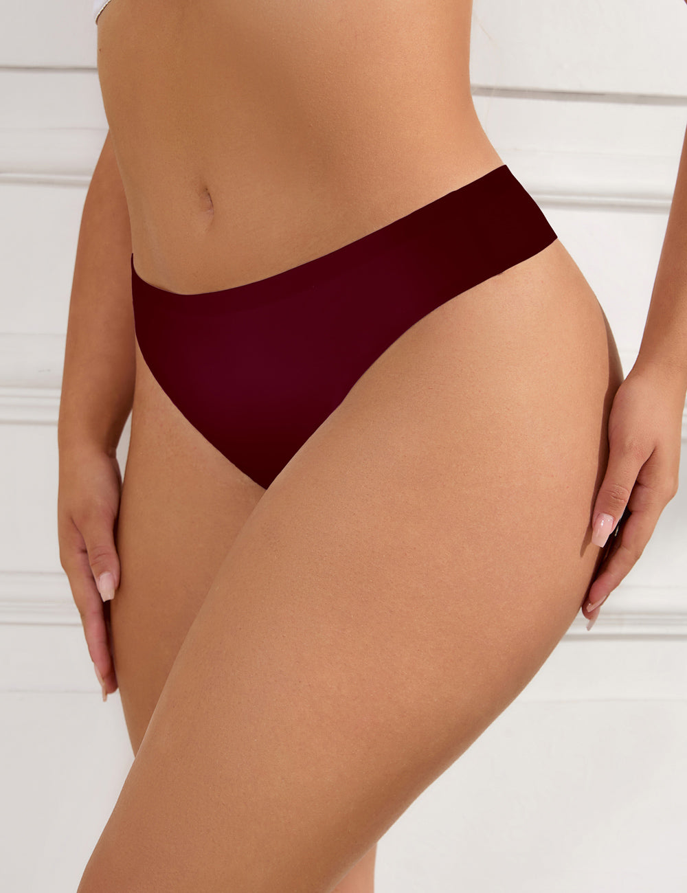 Culotte bordeaux sexy taille basse élastique sans coutures