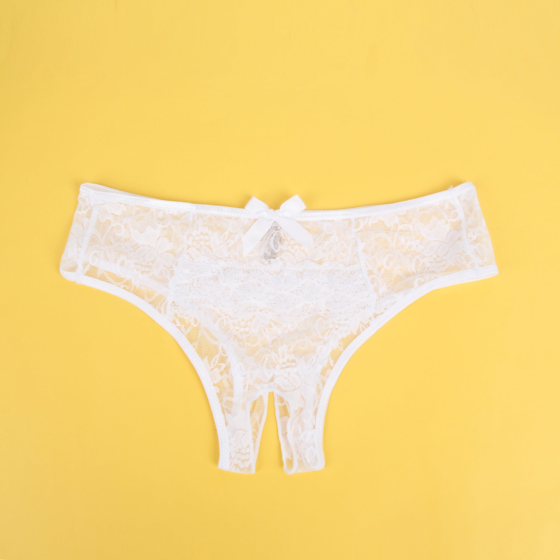 White Sexy Lace Crotchless Panty