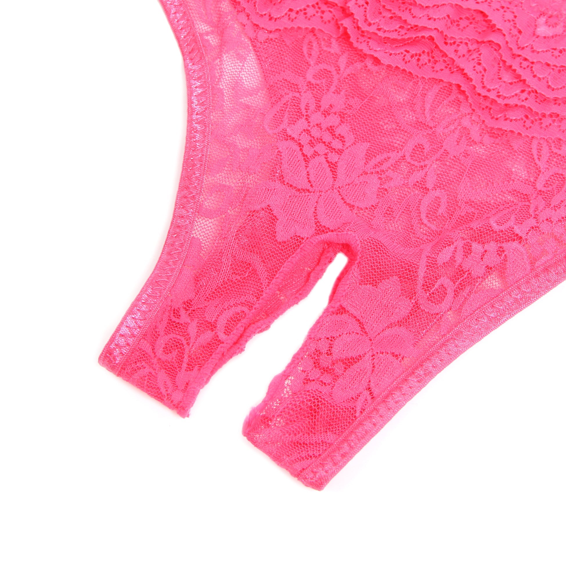 Pink Sexy Lace Crotchless Panty