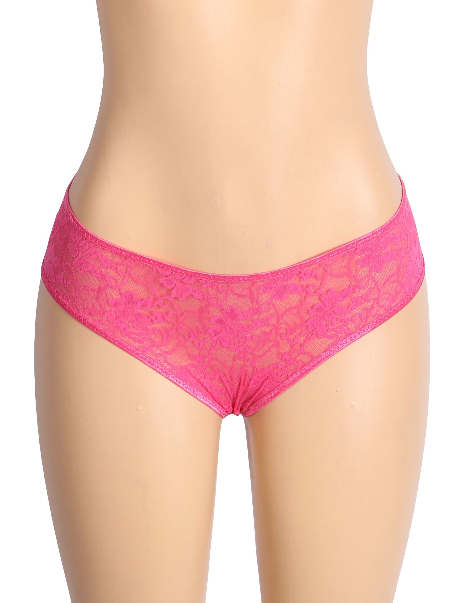 Pink Sexy Lace Crotchless Panty