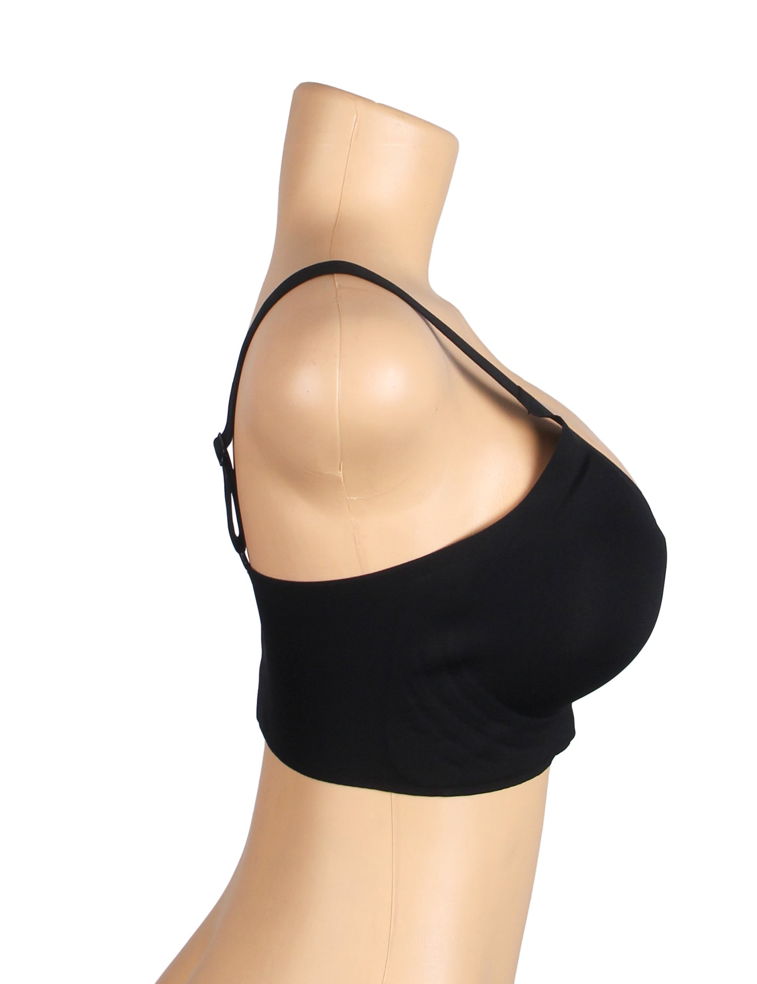 Black Sexy Swim Cloth Mesh Jelly Strips Soft Support Seamless Bra