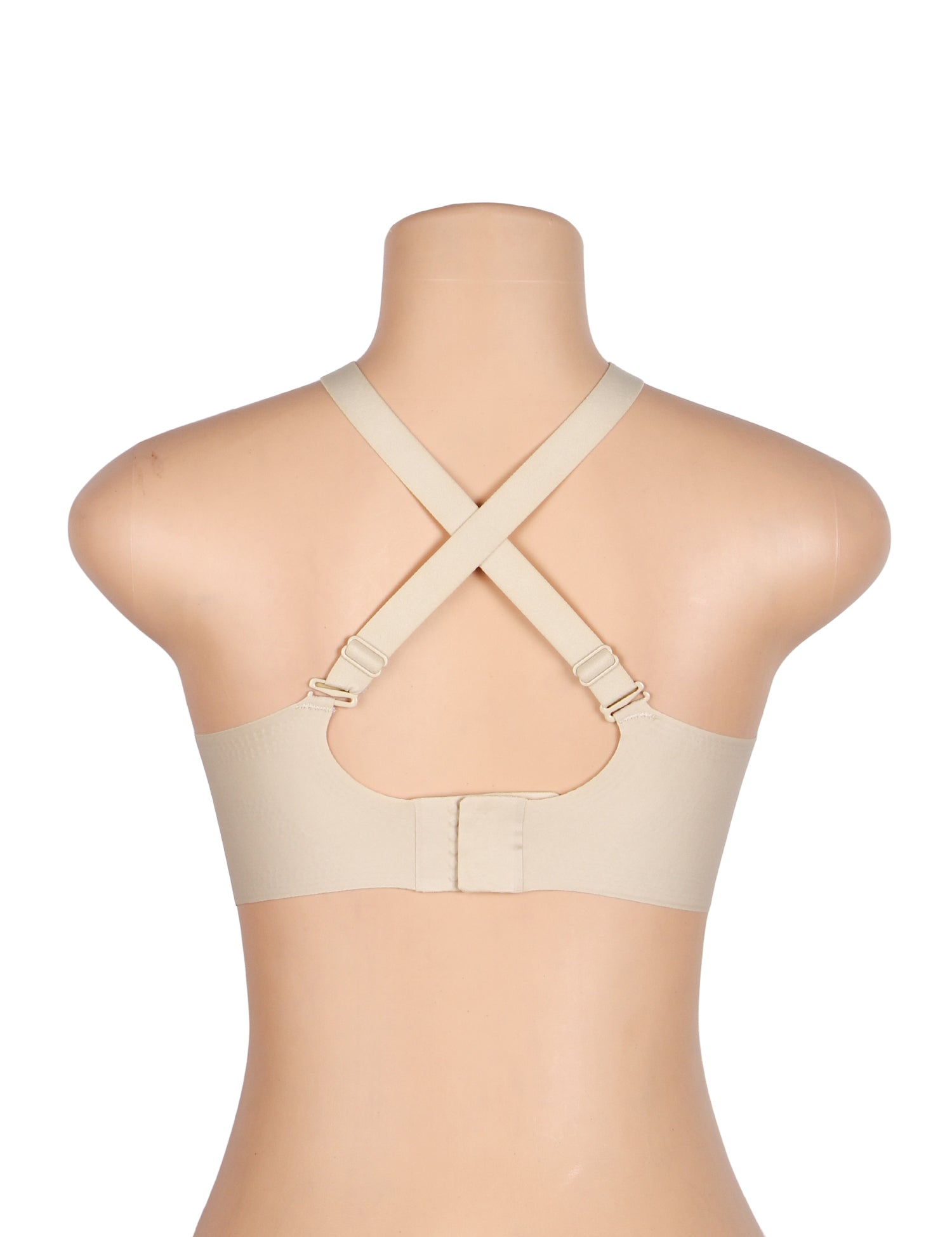 Soutien-gorge sans coutures en tissu de maillot de bain nude sexy à bretelles croisées en gelée et maintien doux.