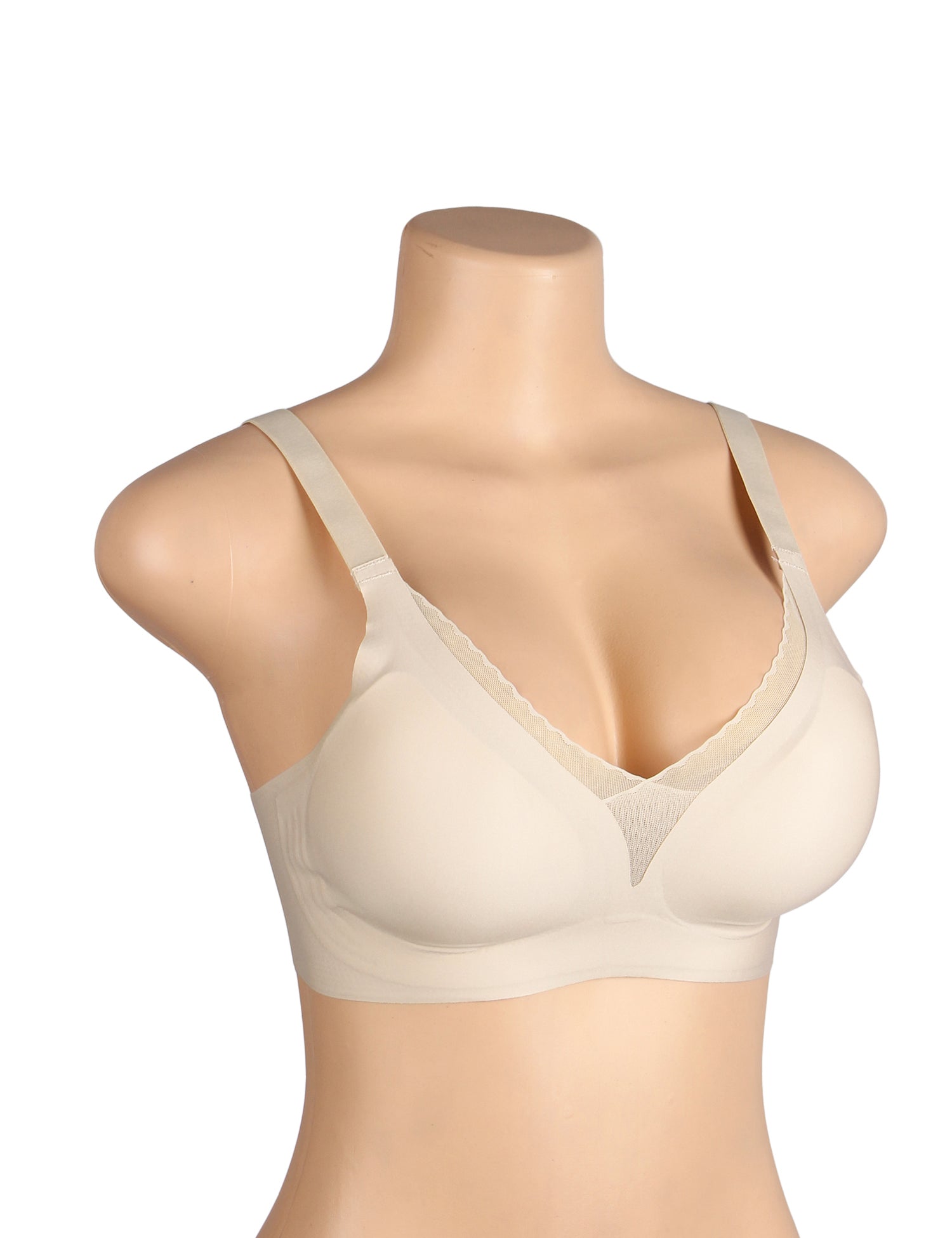 Soutien-gorge sans coutures en tissu de maillot de bain nude sexy à bretelles croisées en gelée et maintien doux.