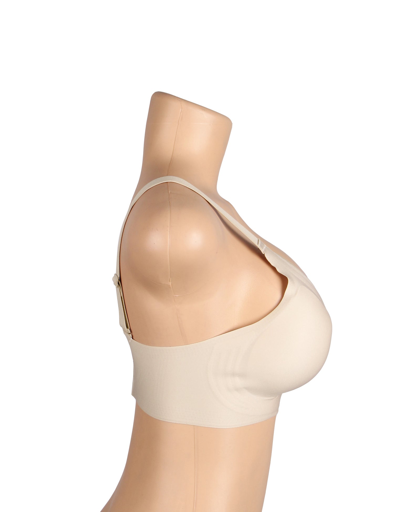 Soutien-gorge sans coutures en tissu de maillot de bain nude sexy à bretelles croisées en gelée et maintien doux.