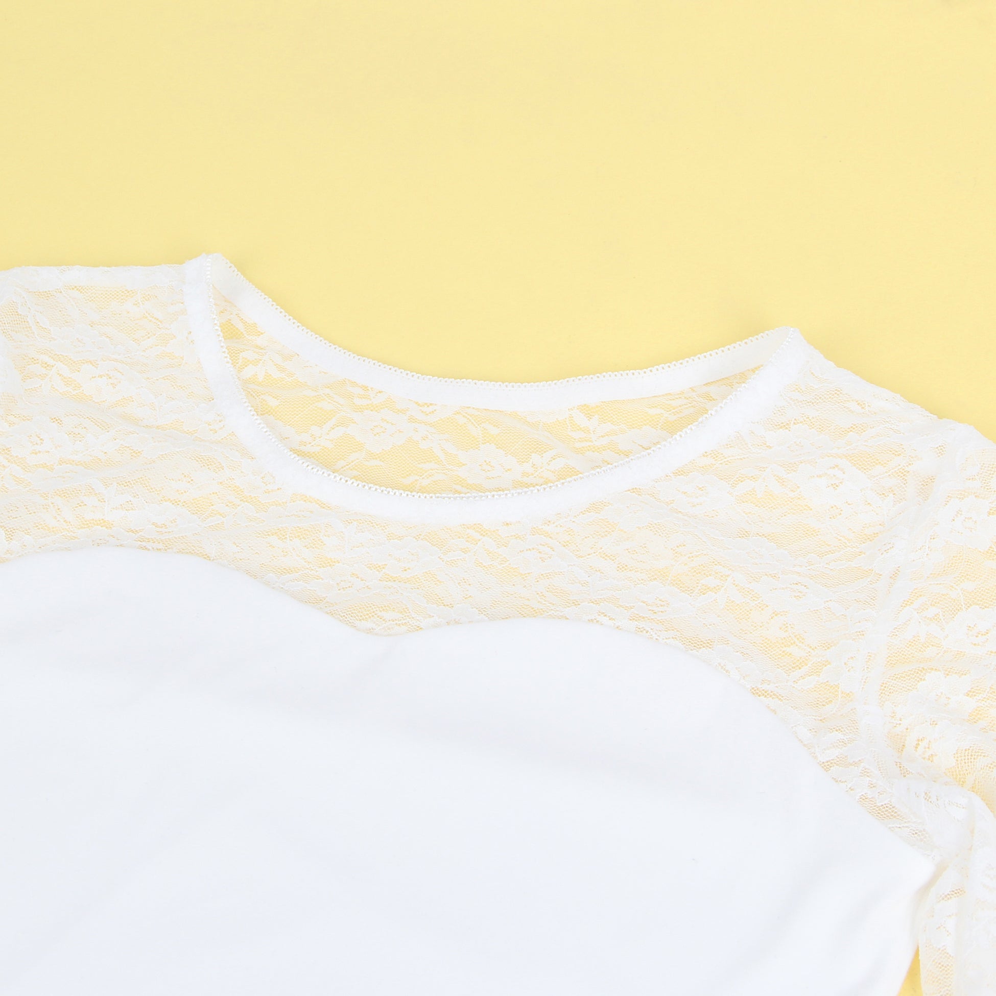 White Sexy Swim Cloth Lace Long Sleeves Open Crotch Bodysuit