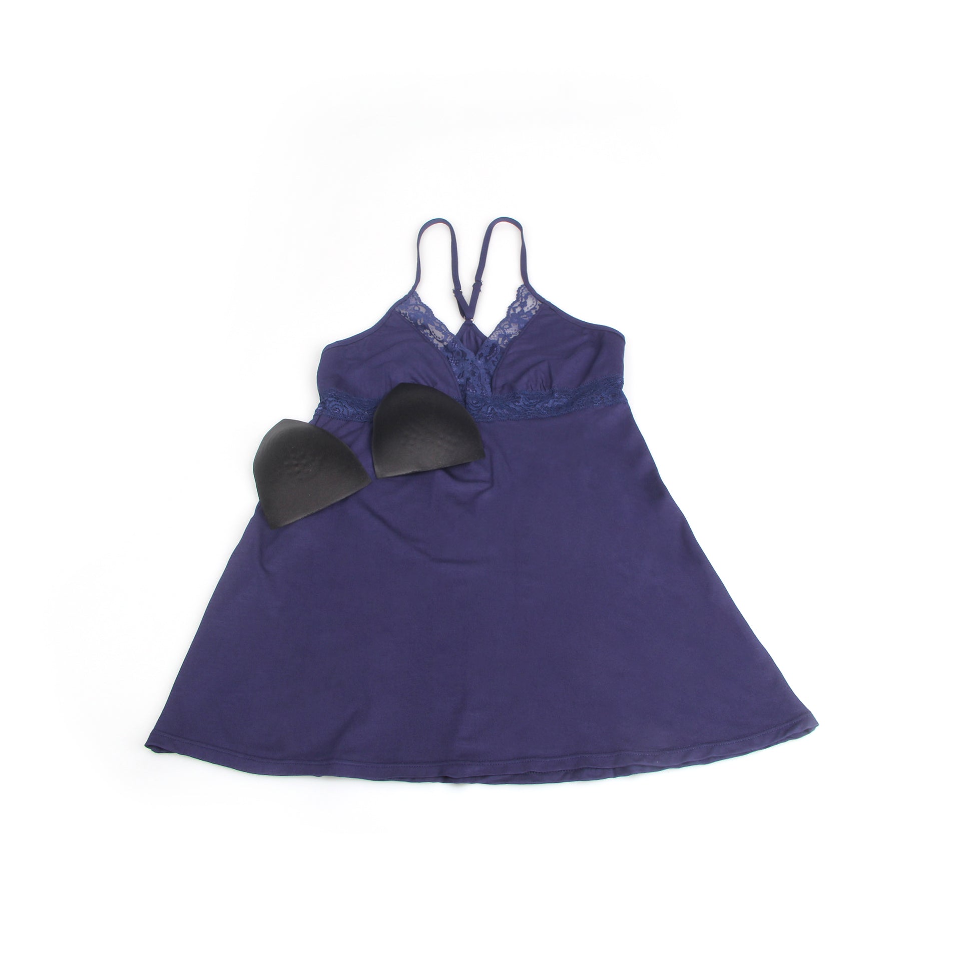 Blue	 Sexy Modal Lace Deep V Neck Suspender Nightdress