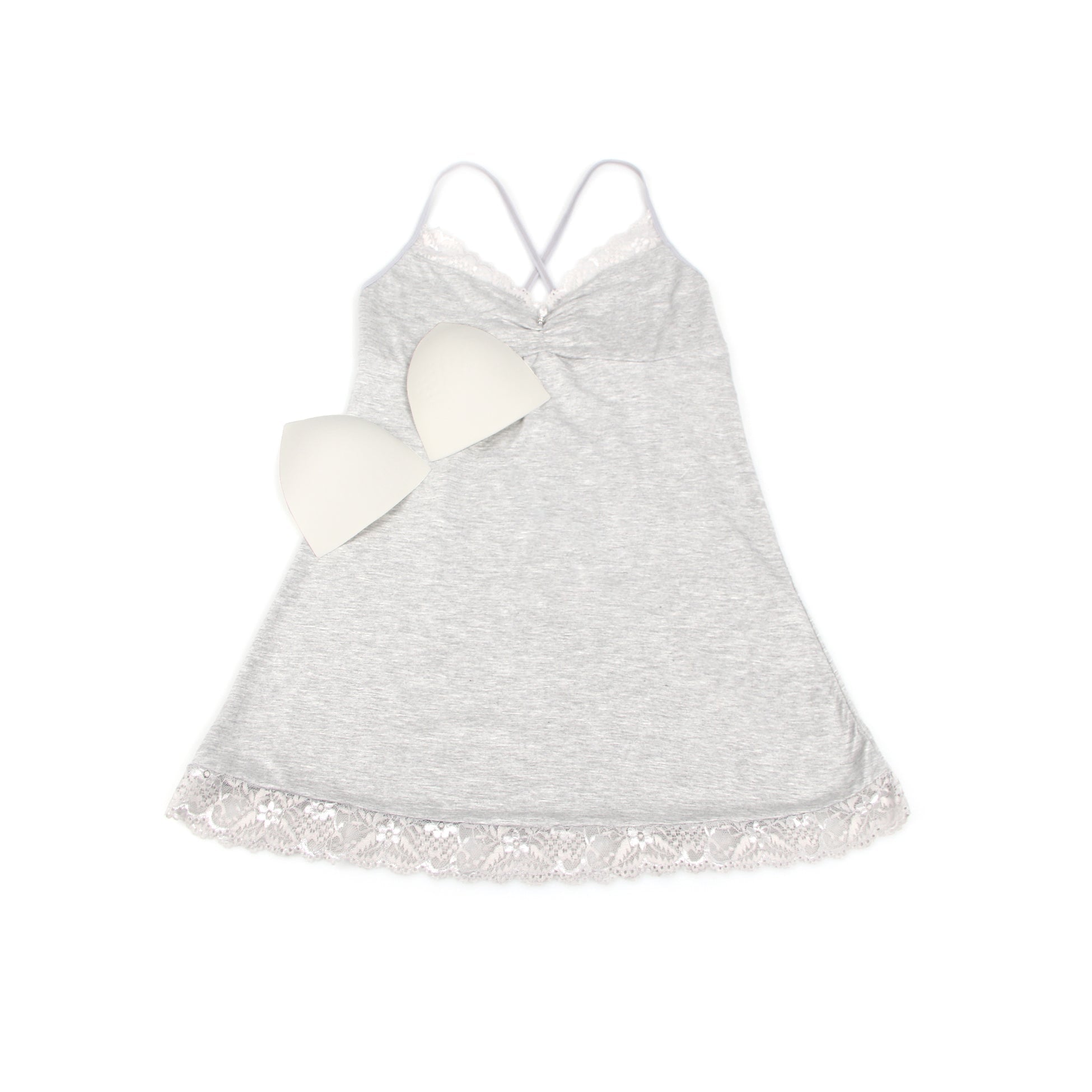 Graue, sexy Modal-Spitzen-Nachtwäsche mit Strumpfhaltern