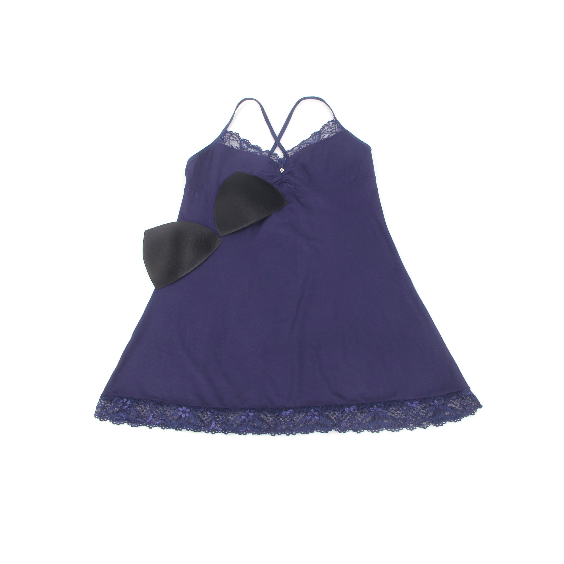 Blaue, sexy Modal-Spitzen-Nachtwäsche mit Strumpfhaltern