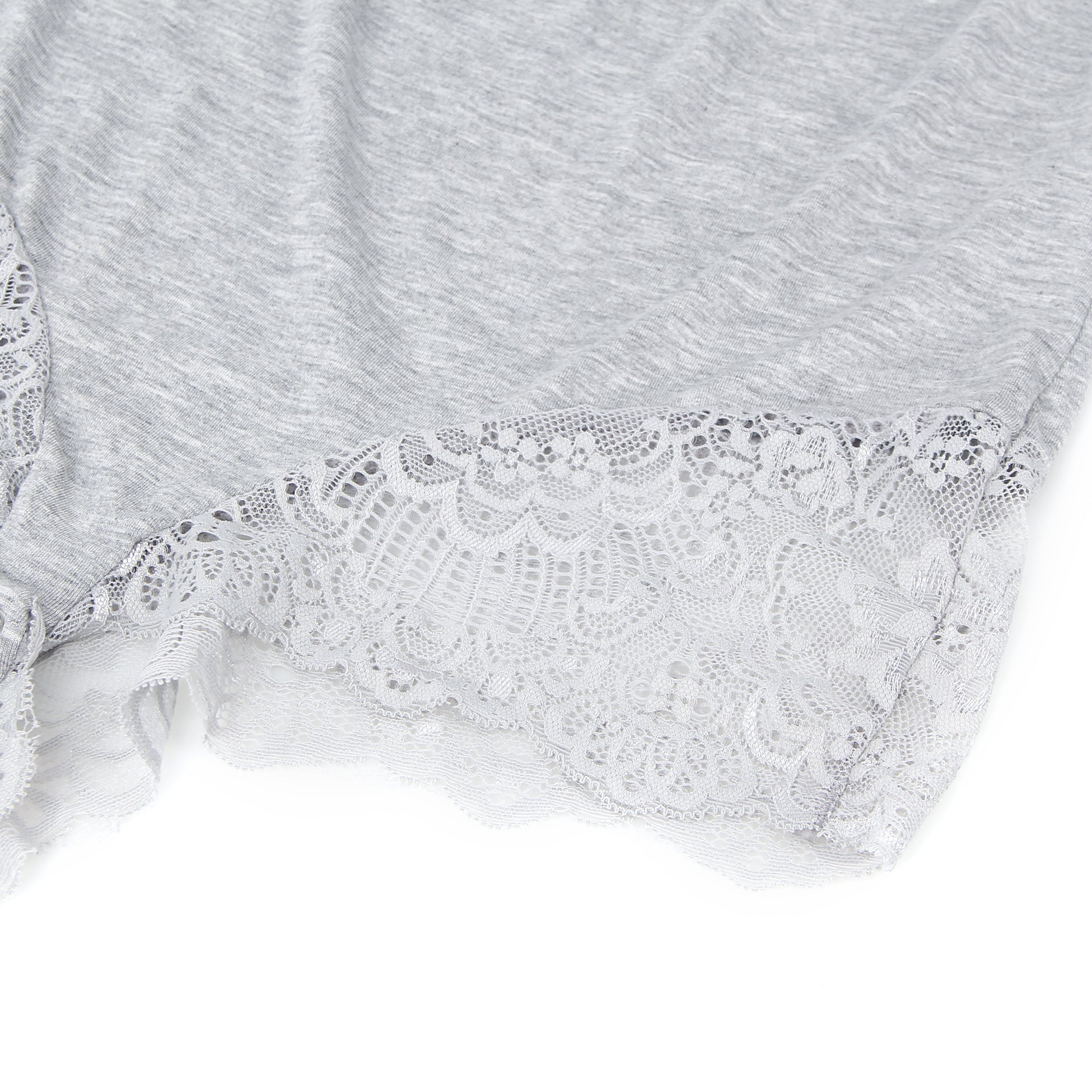 Gray Sexy Modal Lace Crotchless Bodysuit