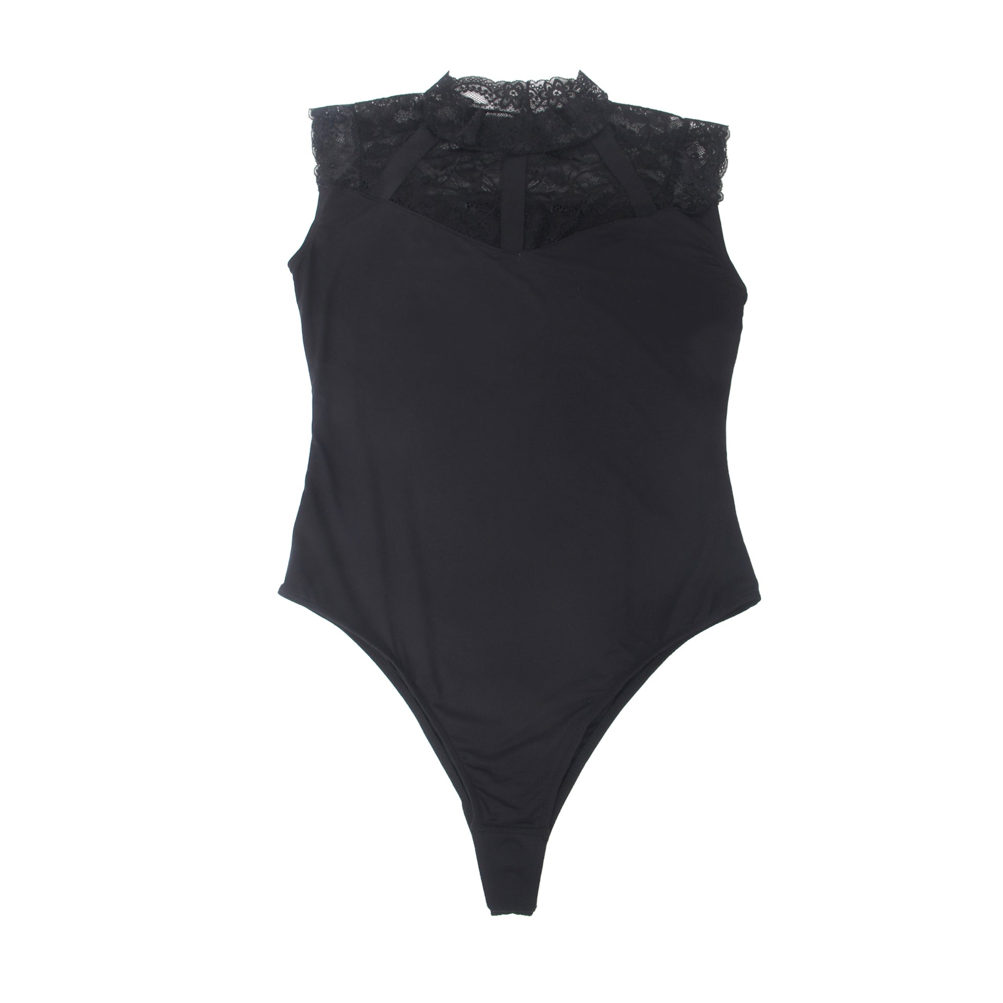 Black Sexy Swim Cloth Lace Sleeveless Open Crotch Bodysuit