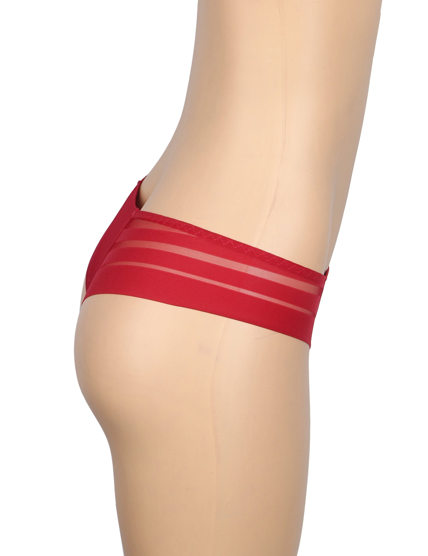 Culotte de bain femme en tissu patchwork de maille rayée bordeaux sexy