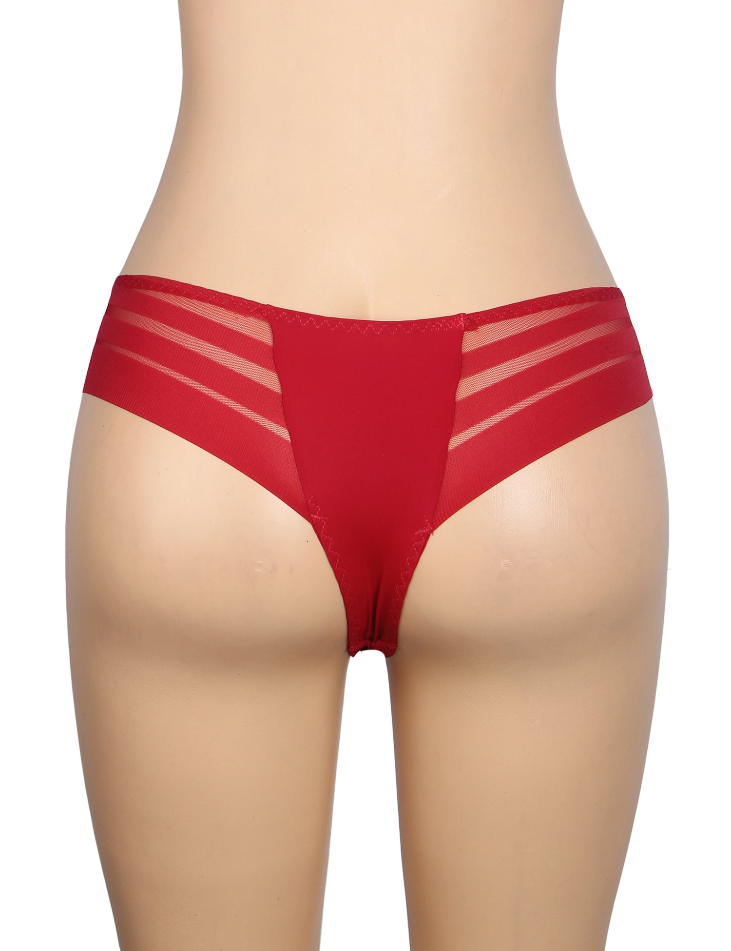 Culotte de bain femme en tissu patchwork de maille rayée bordeaux sexy