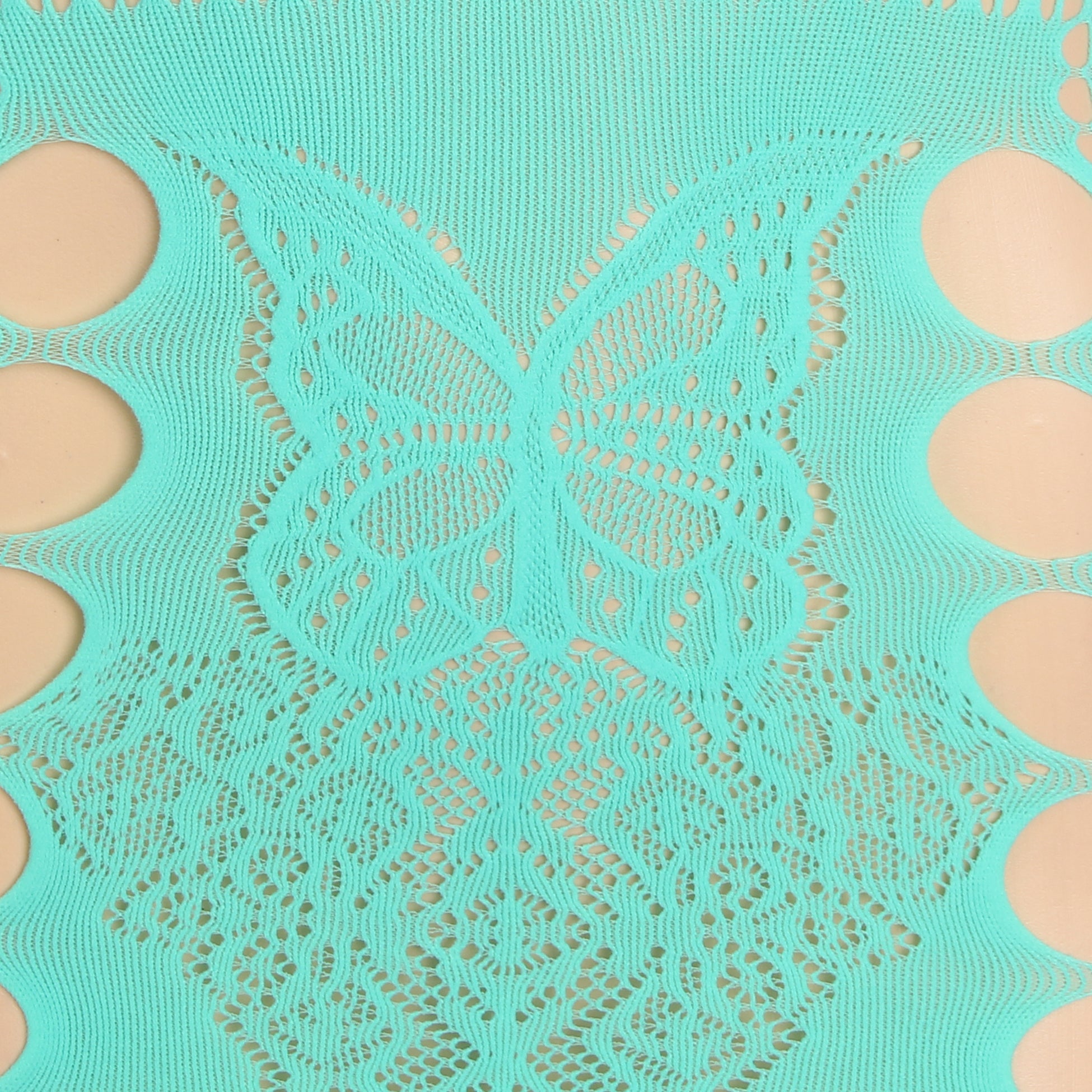 Robe moulante dos nu en jacquard ajouré sexy cyan