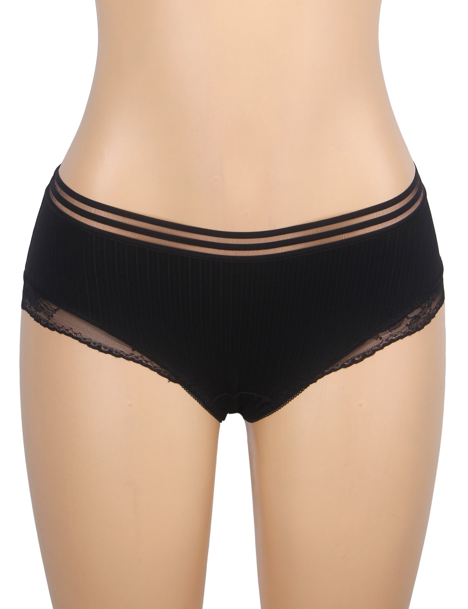 Black Sexy Striped Cloth Lace Women Underwear