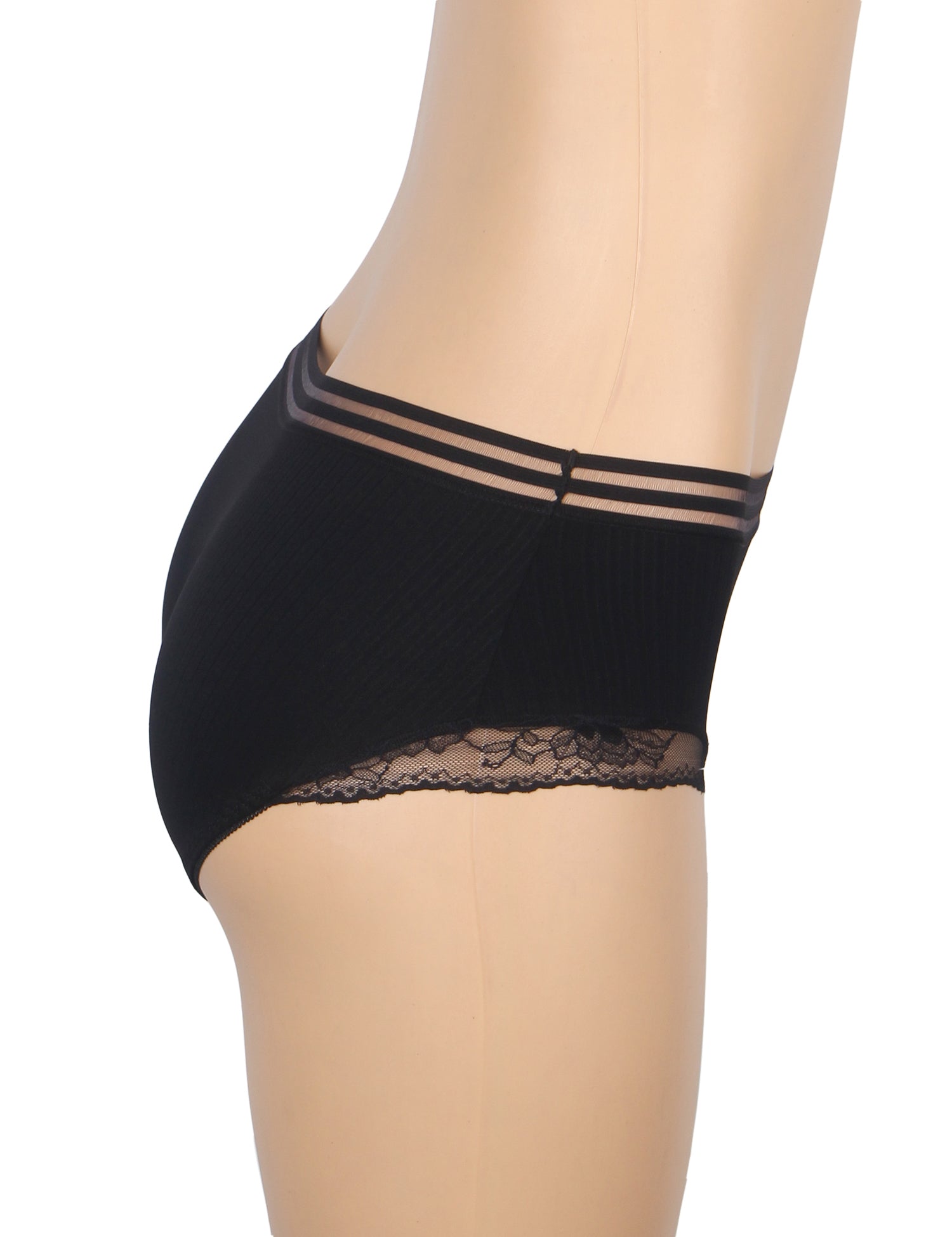 Black Sexy Striped Cloth Lace Women Underwear