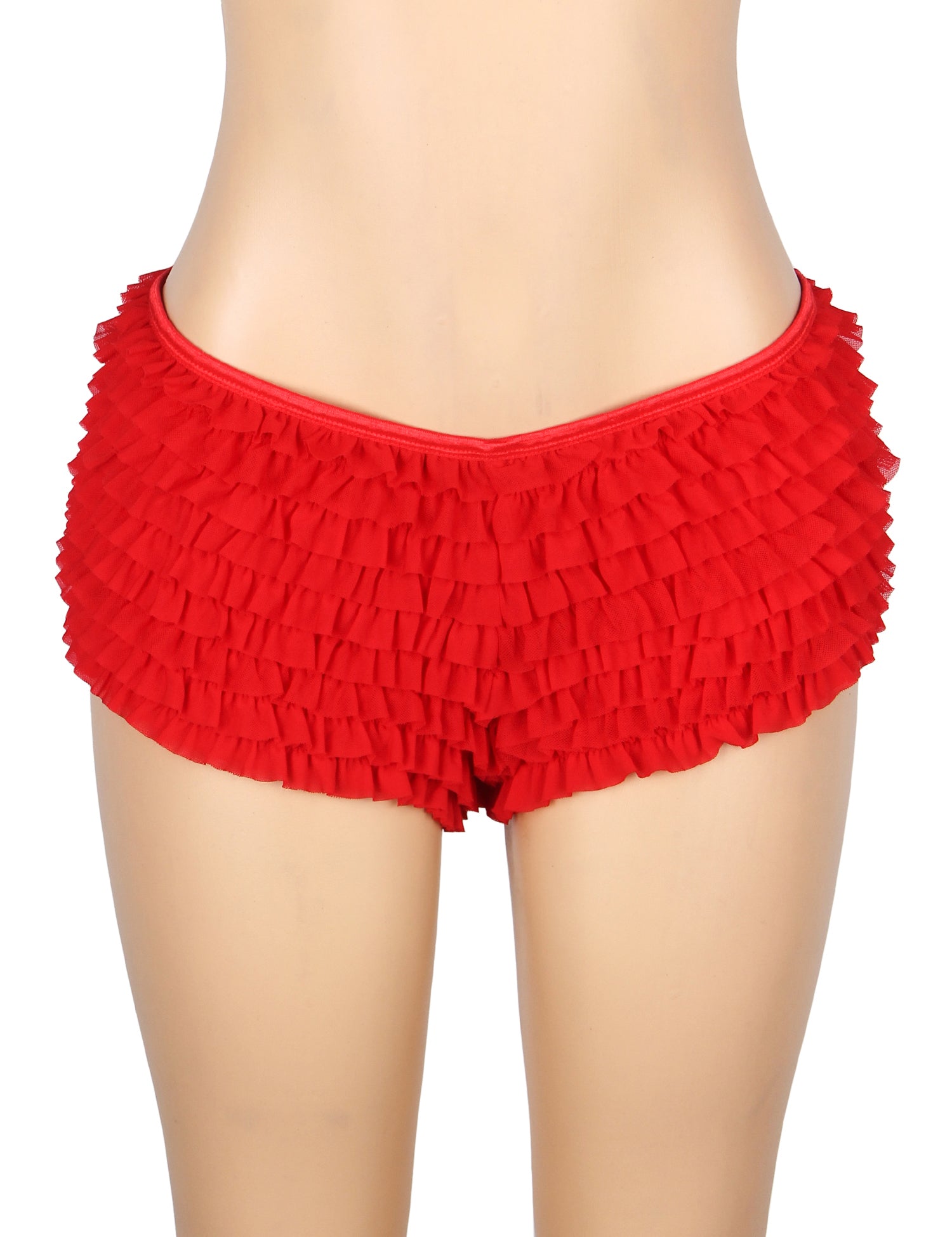 Maillot de bain rouge sexy en résille, sous-vêtements féminins à volants et nœud