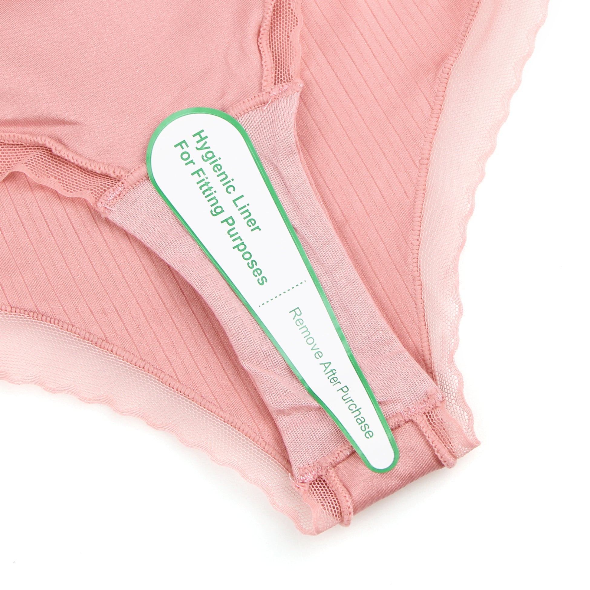 Pink Sexy Striped Fabric And Mesh Bow Women Underwear